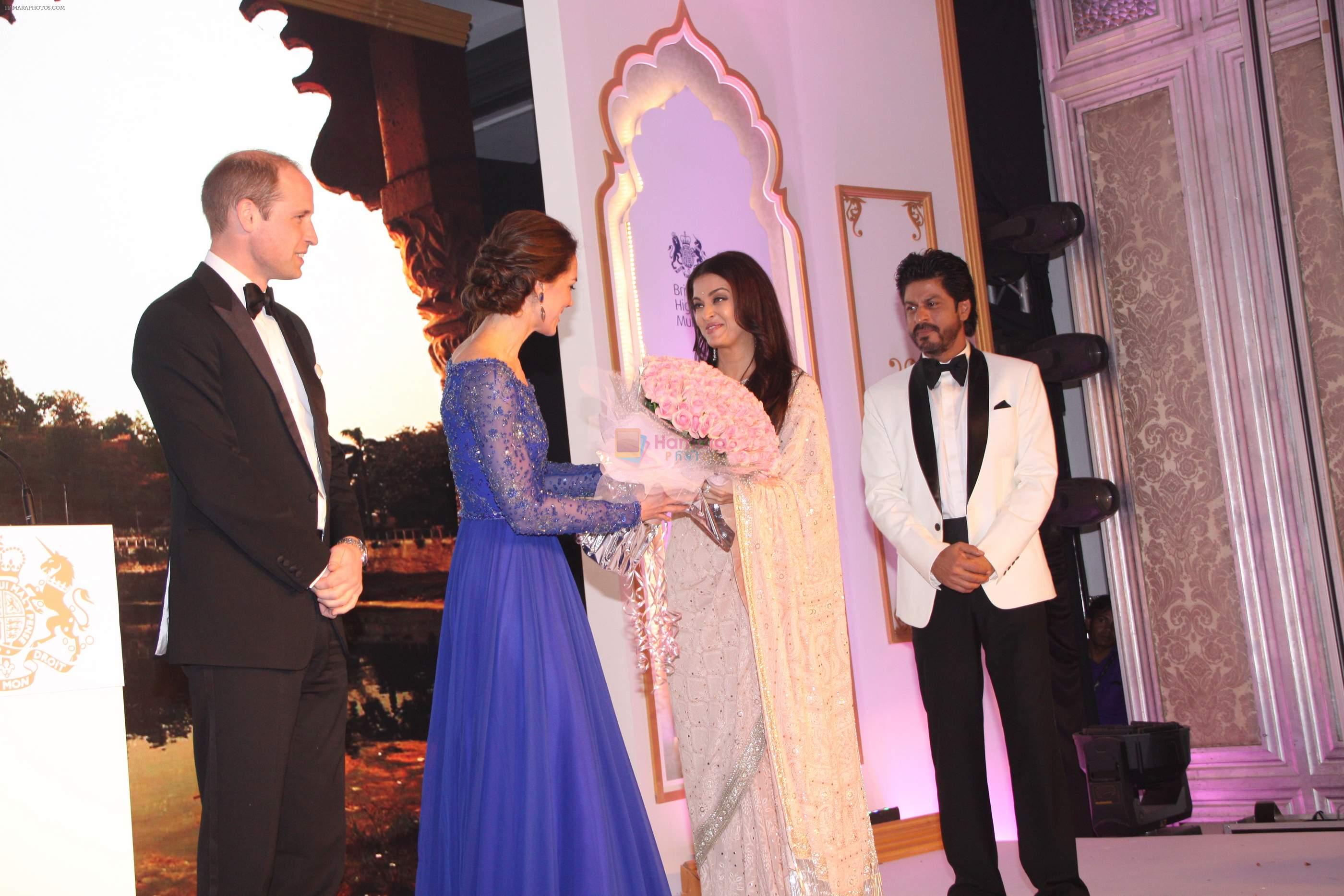 Kate Middleton with Aishwarya Rai and Shahrukh Khan at Dinner party for Royal Couple in The Taj Mahal Palace, Mumbai on 11th April 2016