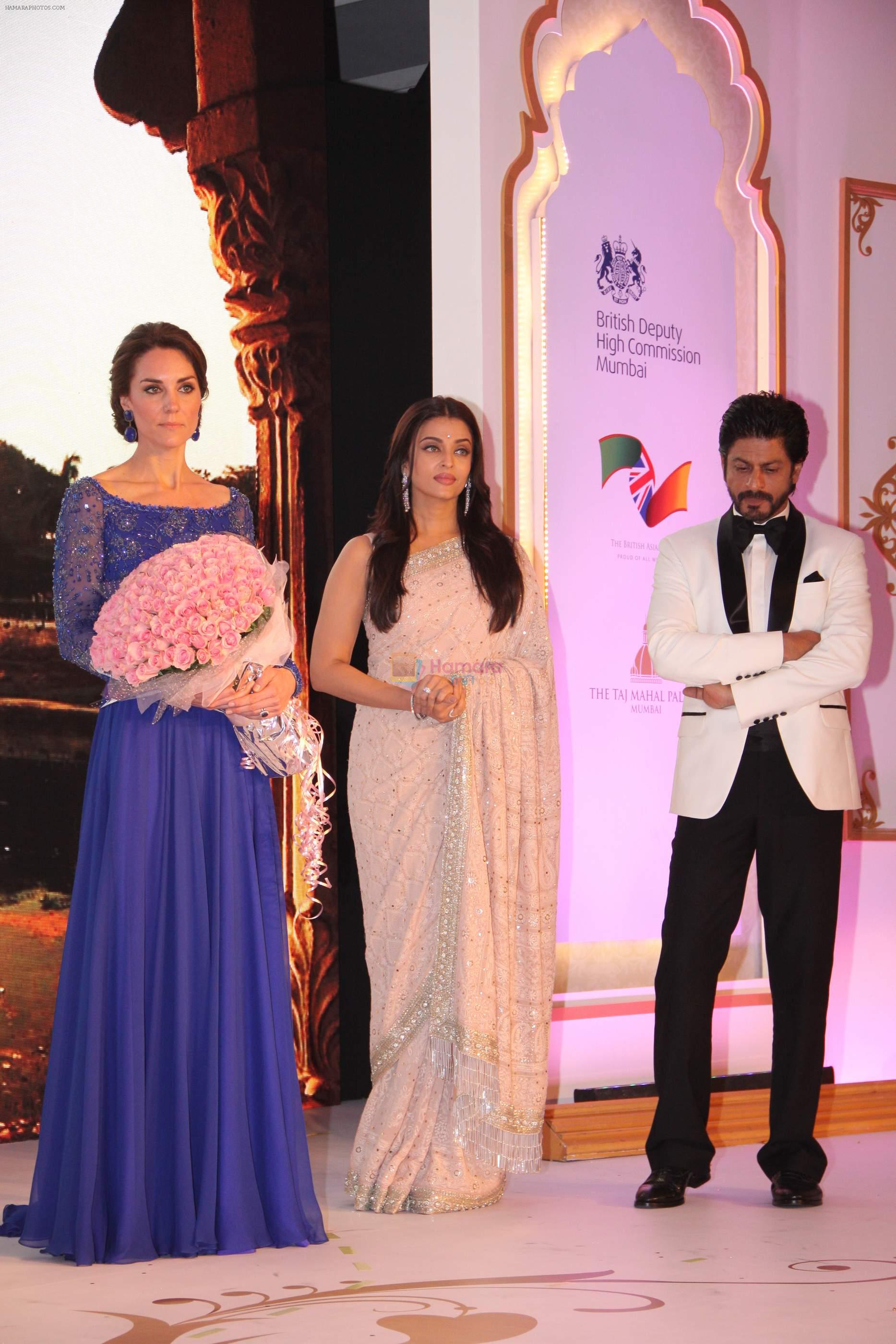 Kate Middleton with Aishwarya Rai and Shahrukh Khan at Dinner party for Royal Couple in The Taj Mahal Palace, Mumbai on 11th April 2016