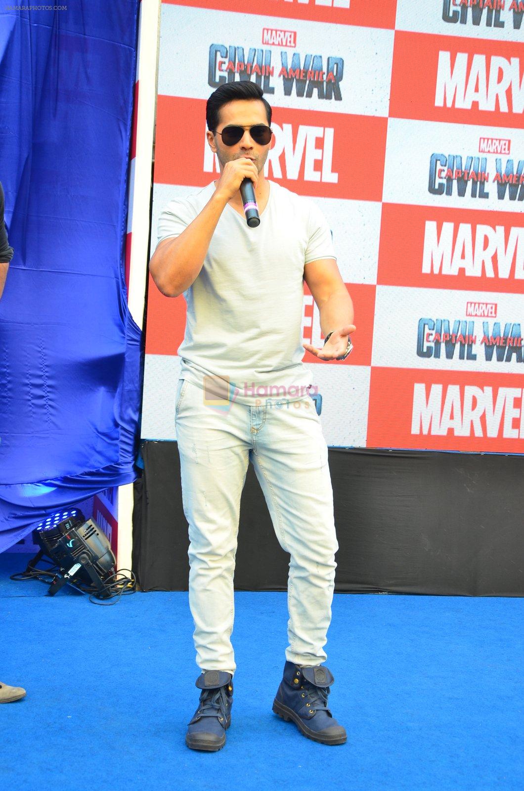 Varun Dhawan at Marvel's Captain America promotions on 21st April 2016