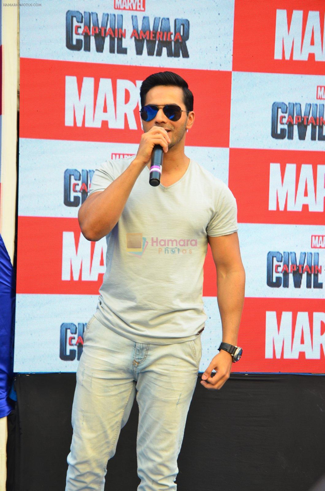 Varun Dhawan at Marvel's Captain America promotions on 21st April 2016