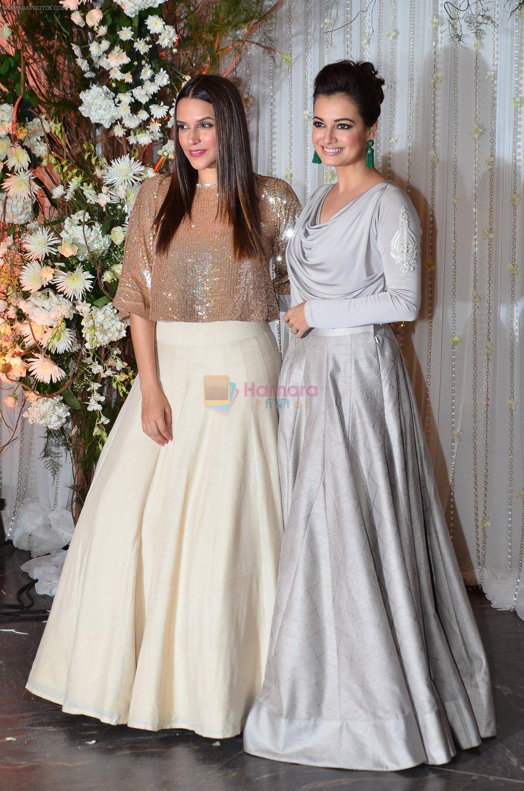 Neha Dhupia, Dia Mirza at Bipasha Basu and Karan Singh Grover's Wedding Reception on 30th April 2016