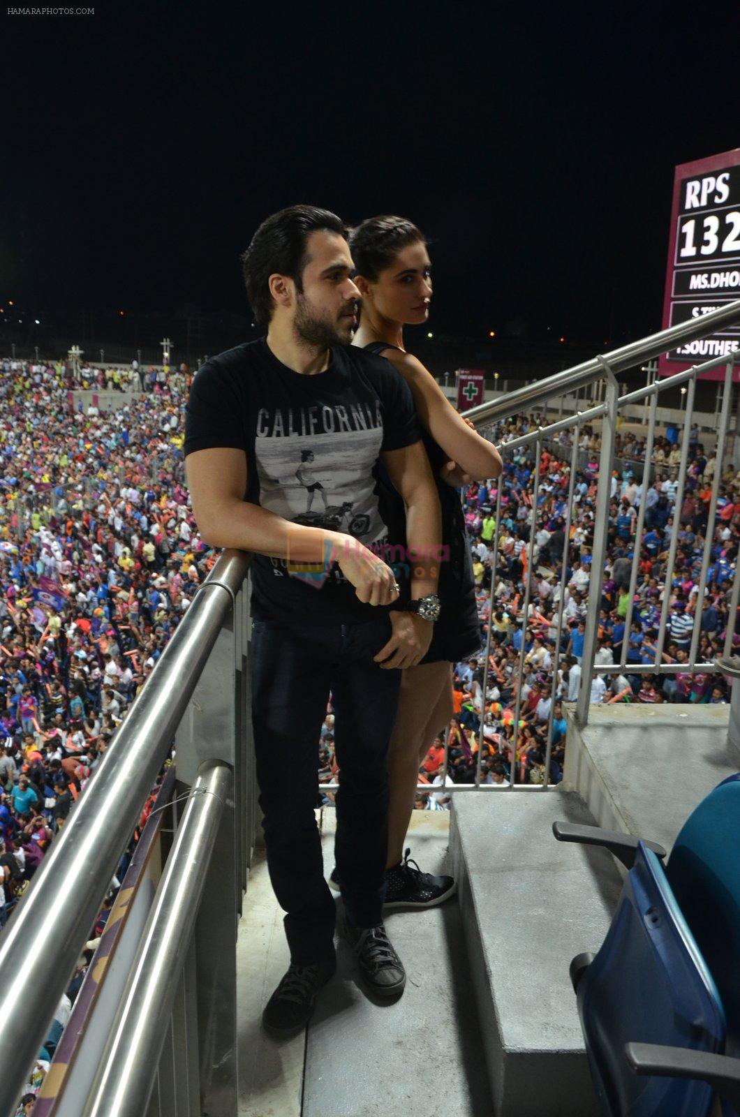 Emraan hashmi and nargis fakhri at Azhar promotions in association with Gourmet Renaissance at IPL match in Pune on 9th May 2016
