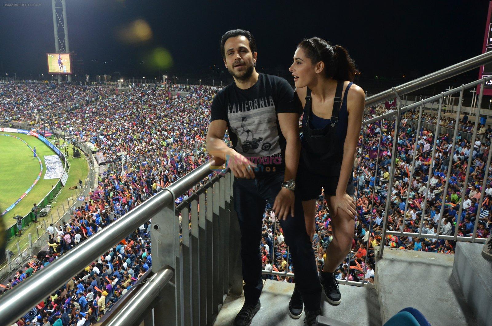 Emraan hashmi and nargis fakhri at Azhar promotions in association with Gourmet Renaissance at IPL match in Pune on 9th May 2016