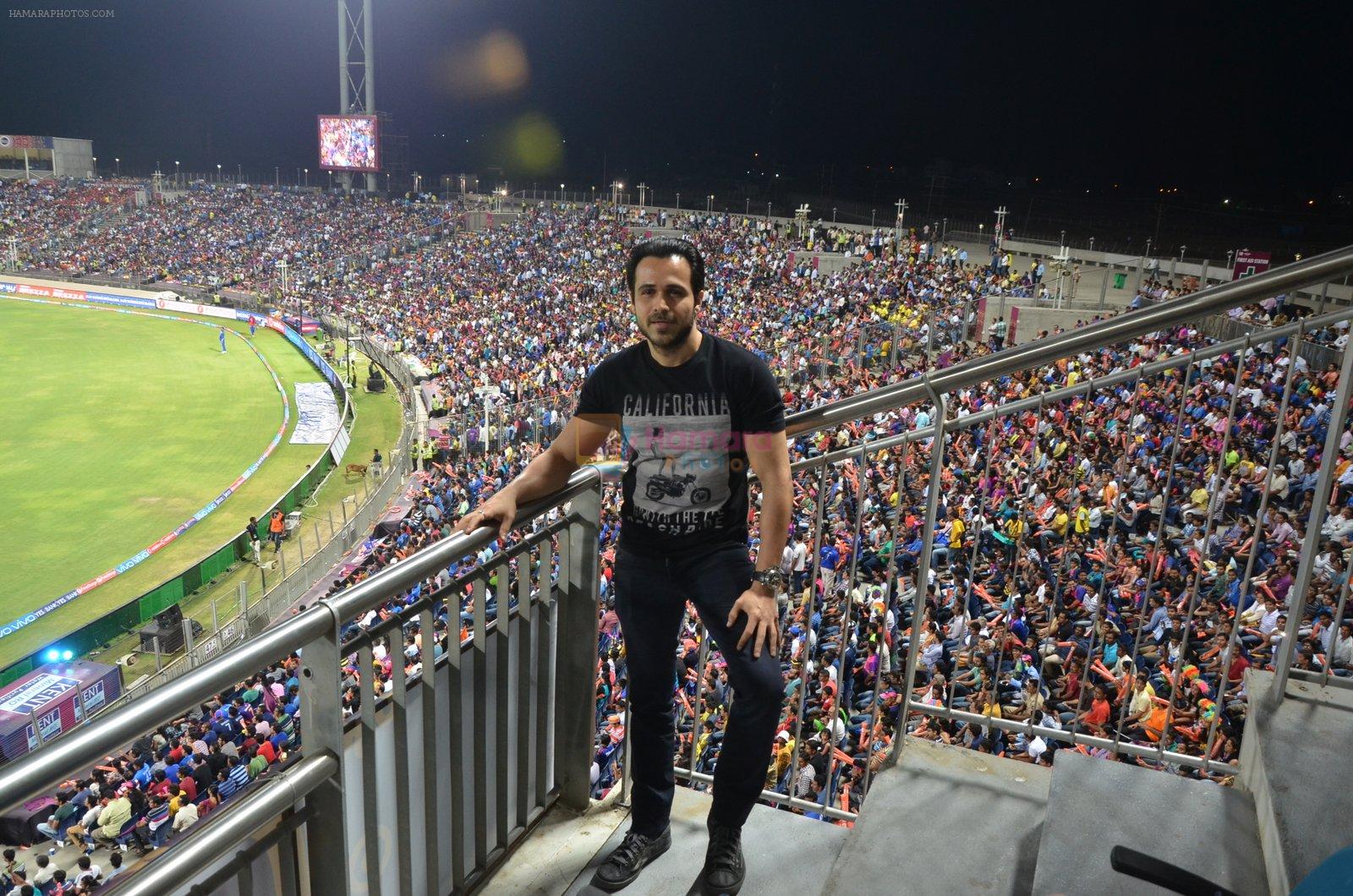 Emraan Hashmi at Azhar promotions in association with Gourmet Renaissance at IPL match in Pune on 9th May 2016