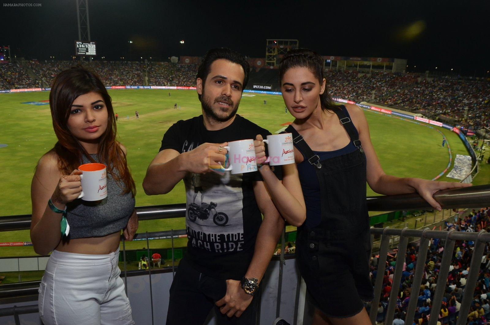 christina bharwani, emran hashmi and nargis fakhri  at Azhar promotions in association with Gourmet Renaissance at IPL match in Pune on 9th May 2016