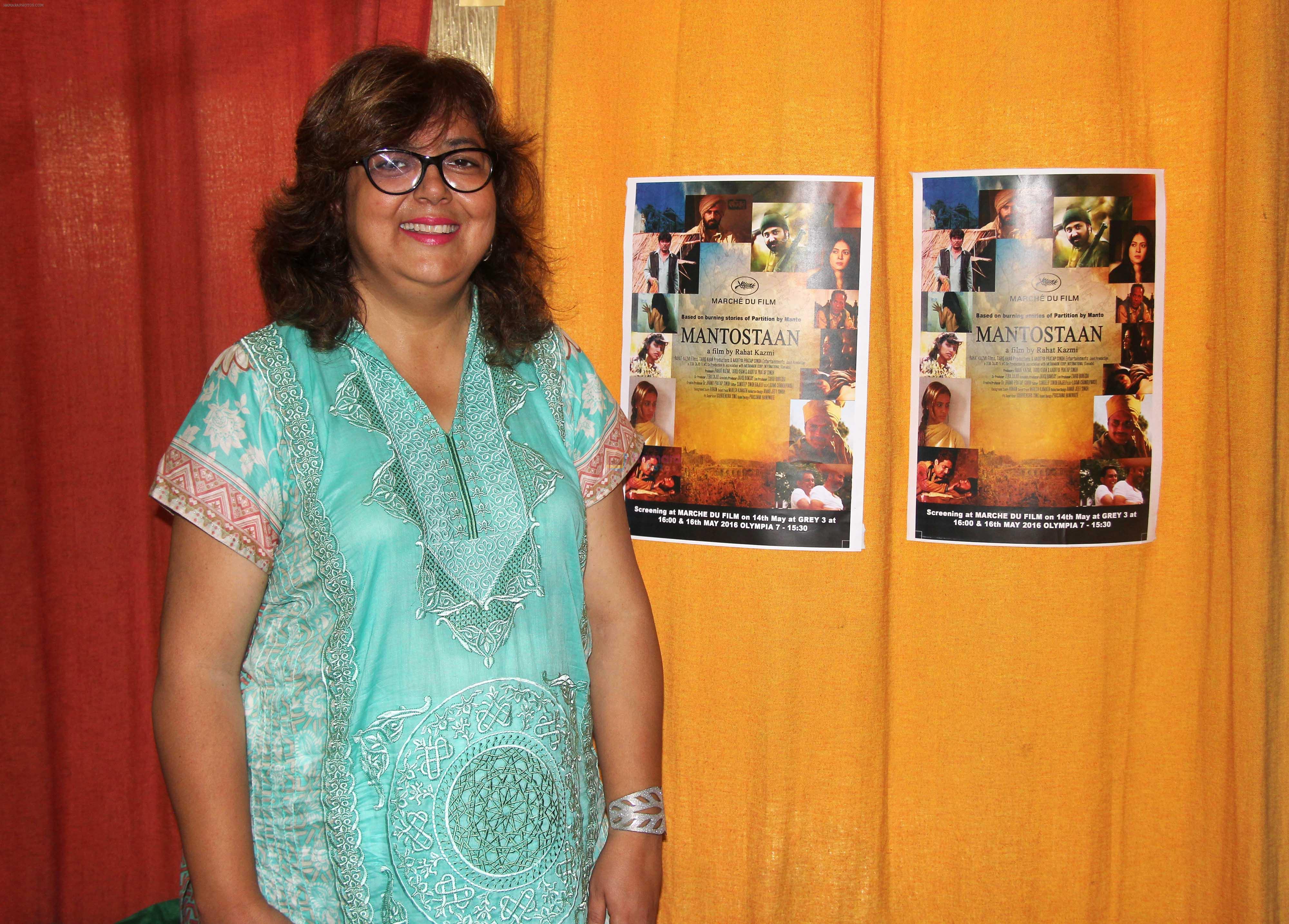 Co Producer Zeba Sajid at a celebration of  her film Mantostaan which received a standing ovation at Cannes