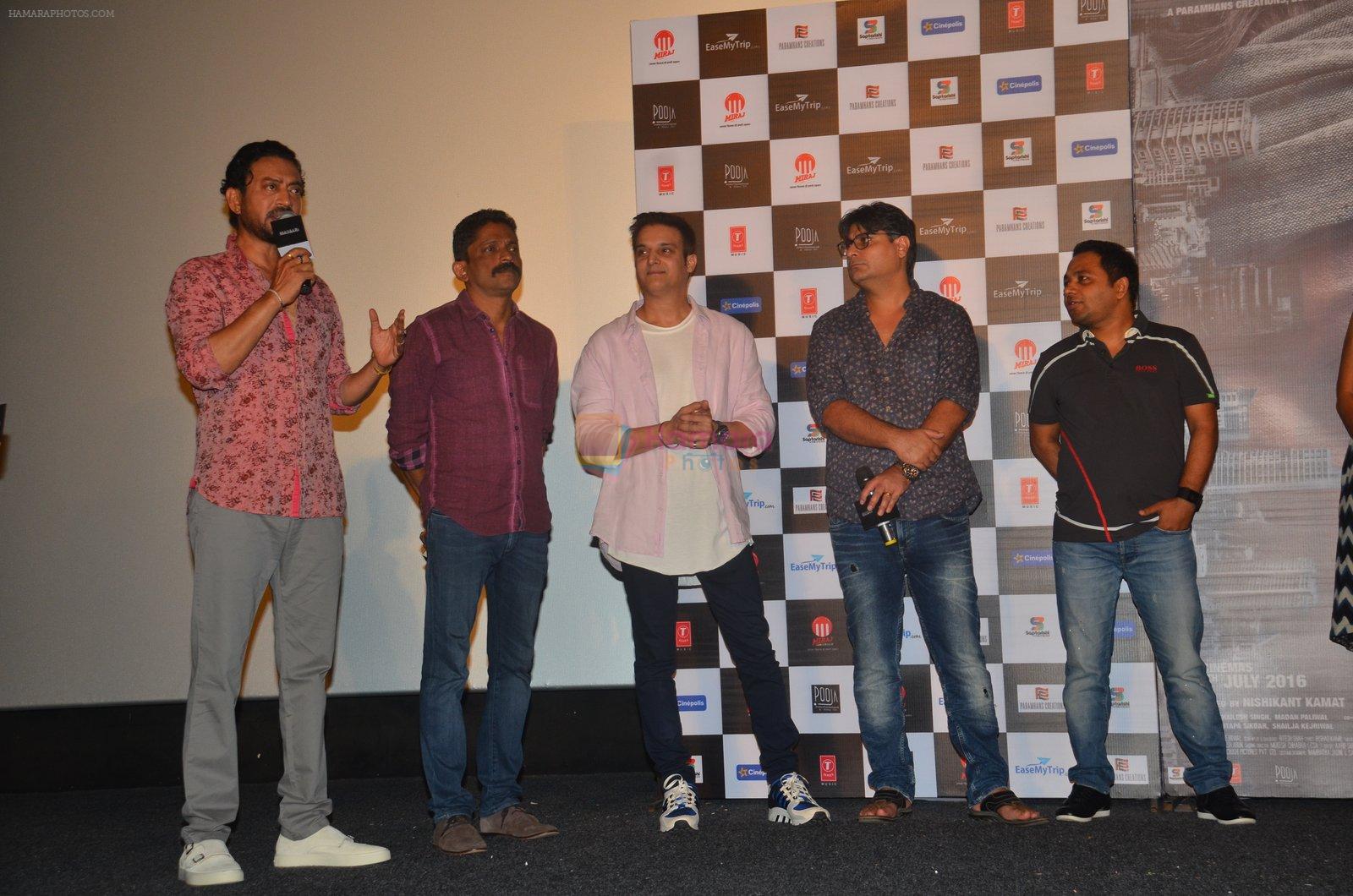 Irrfan Khan, Jimmy Shergill, Nishikant Kamat  at Madaari film launch on 10th June 2016