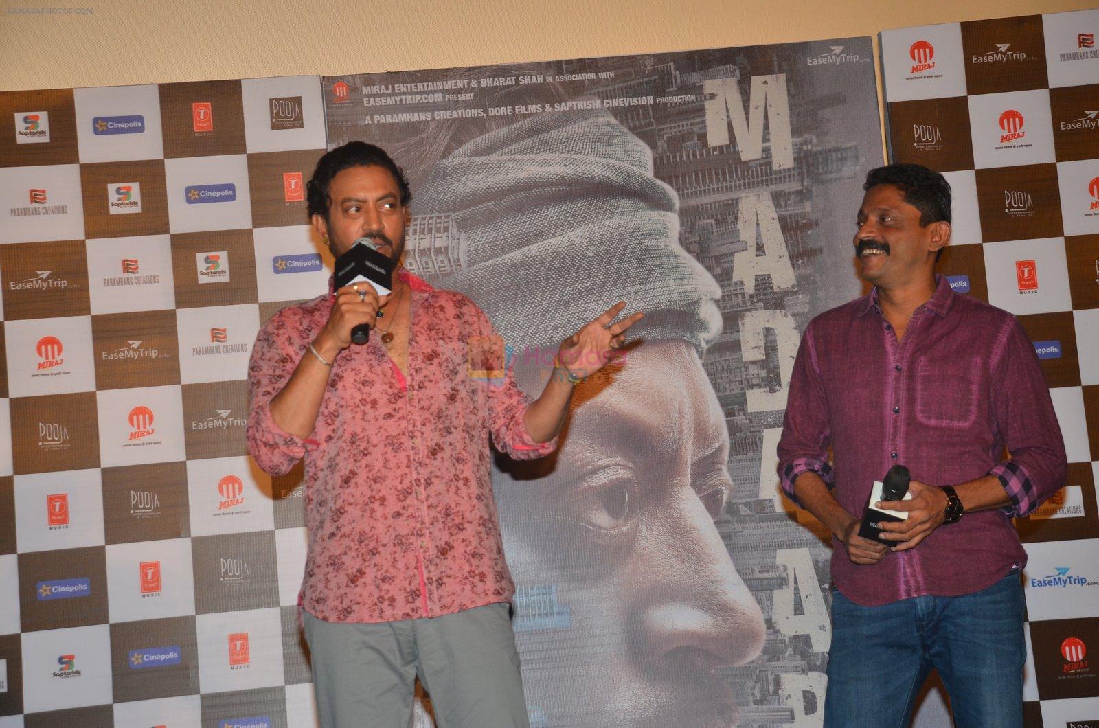 Irrfan Khan, Nishikant Kamat at Madaari film launch on 10th June 2016