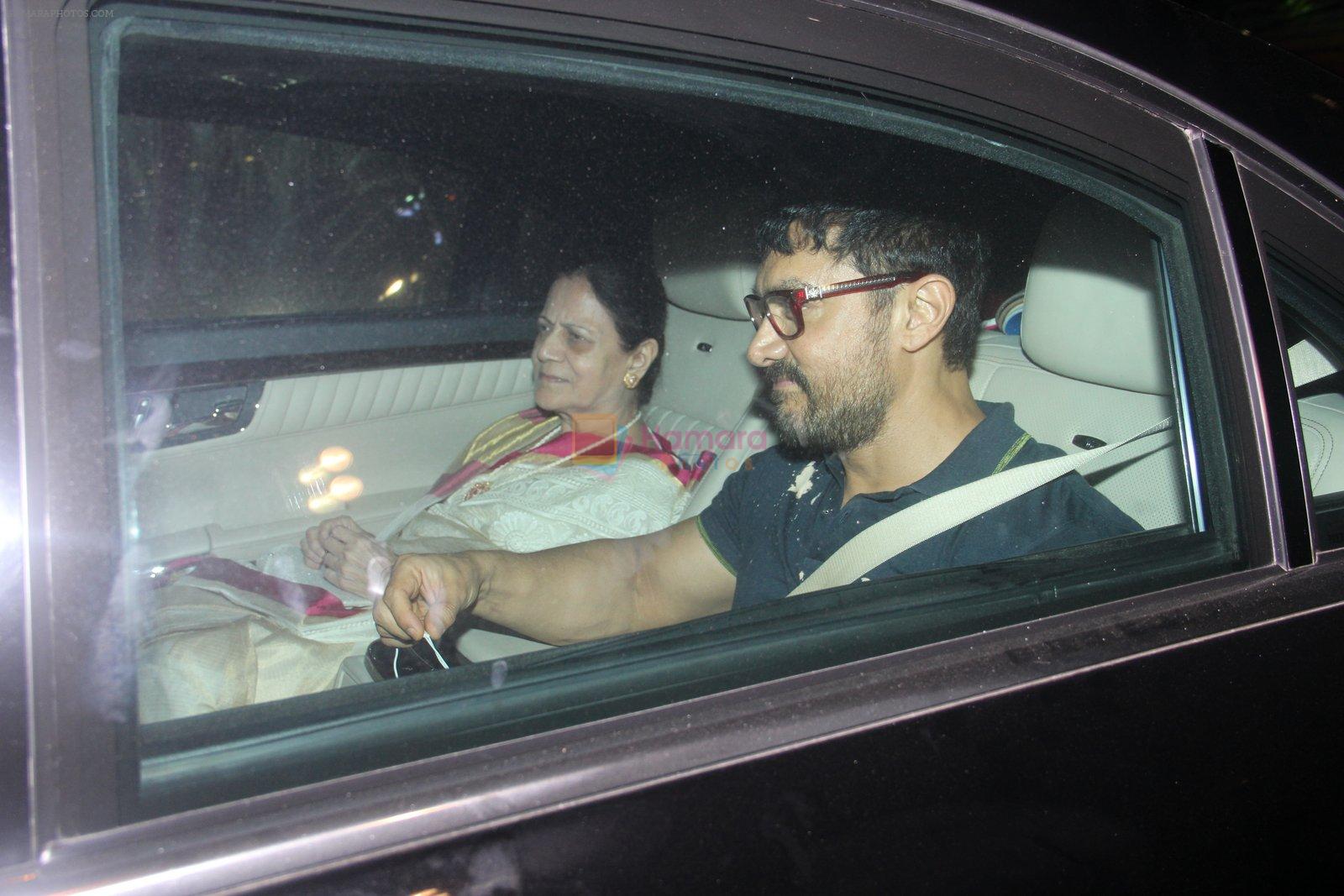 Aamir Khan inside the car snapped on 11th June 2016