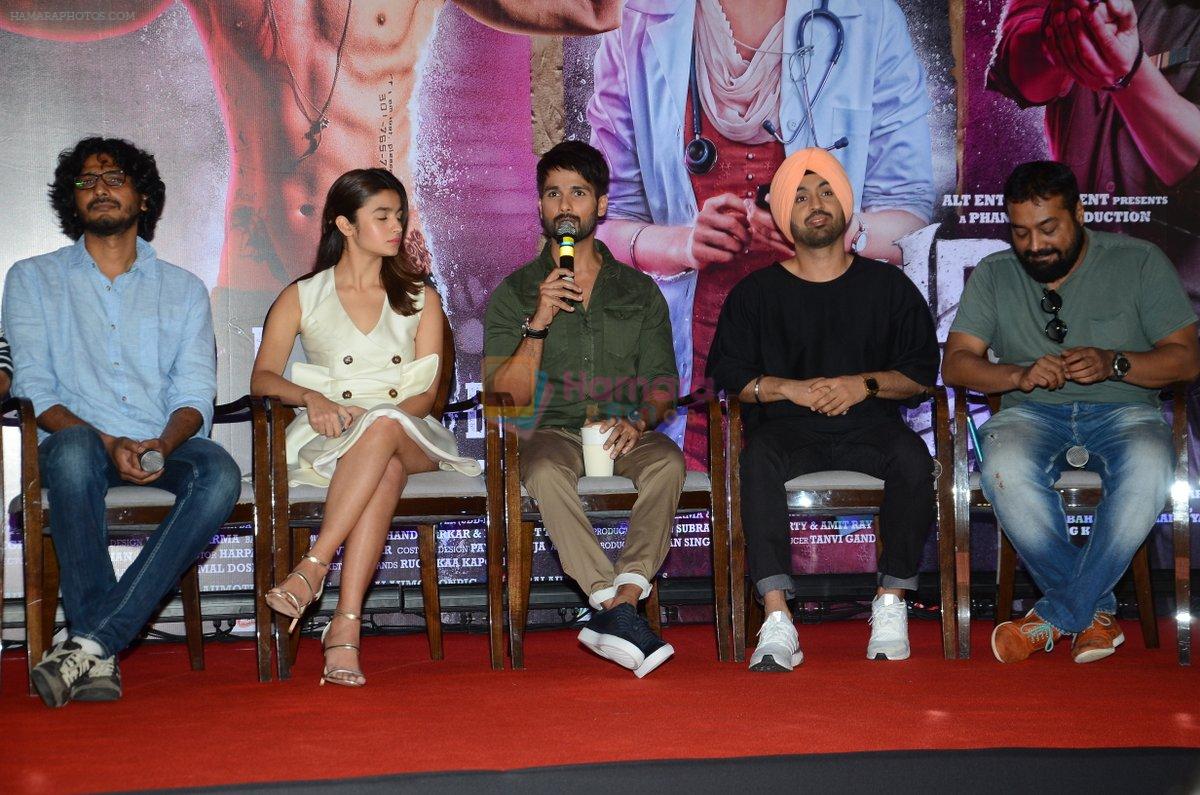 Alia Bhatt, Shahid Kapoor, Diljit Dosanjh, Anurag Kashyap at the Press Conference of Udta Punjab in J W Marriott on 14th June 2016