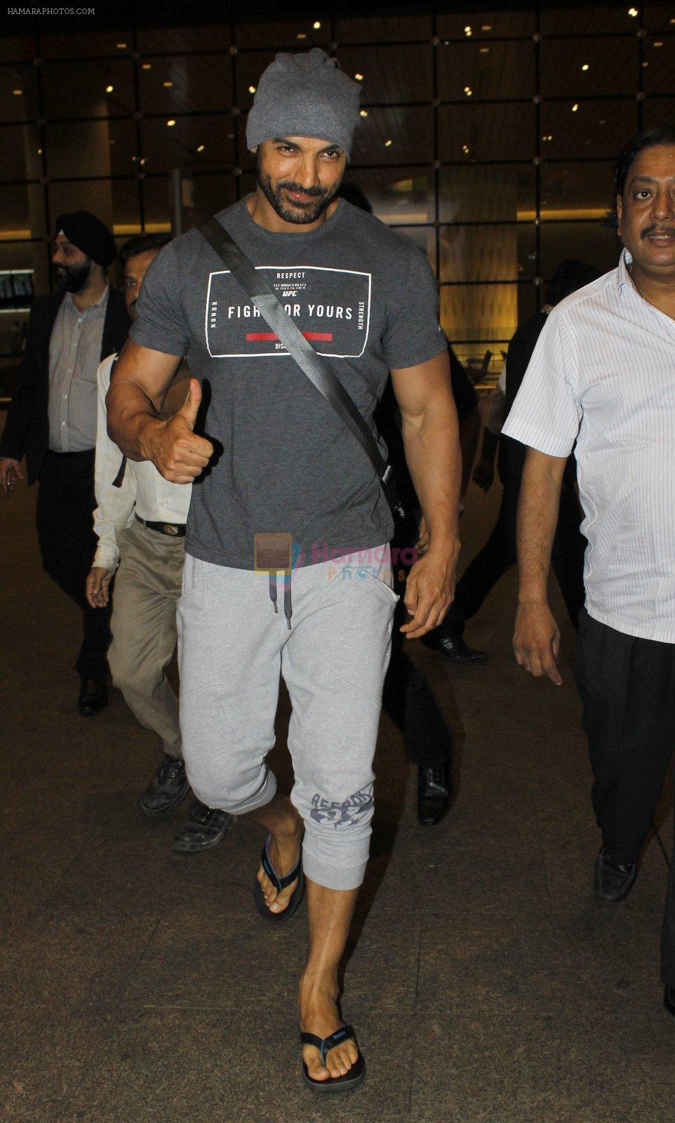 John Abraham snapped at airport in Mumbai on 20th June 2016