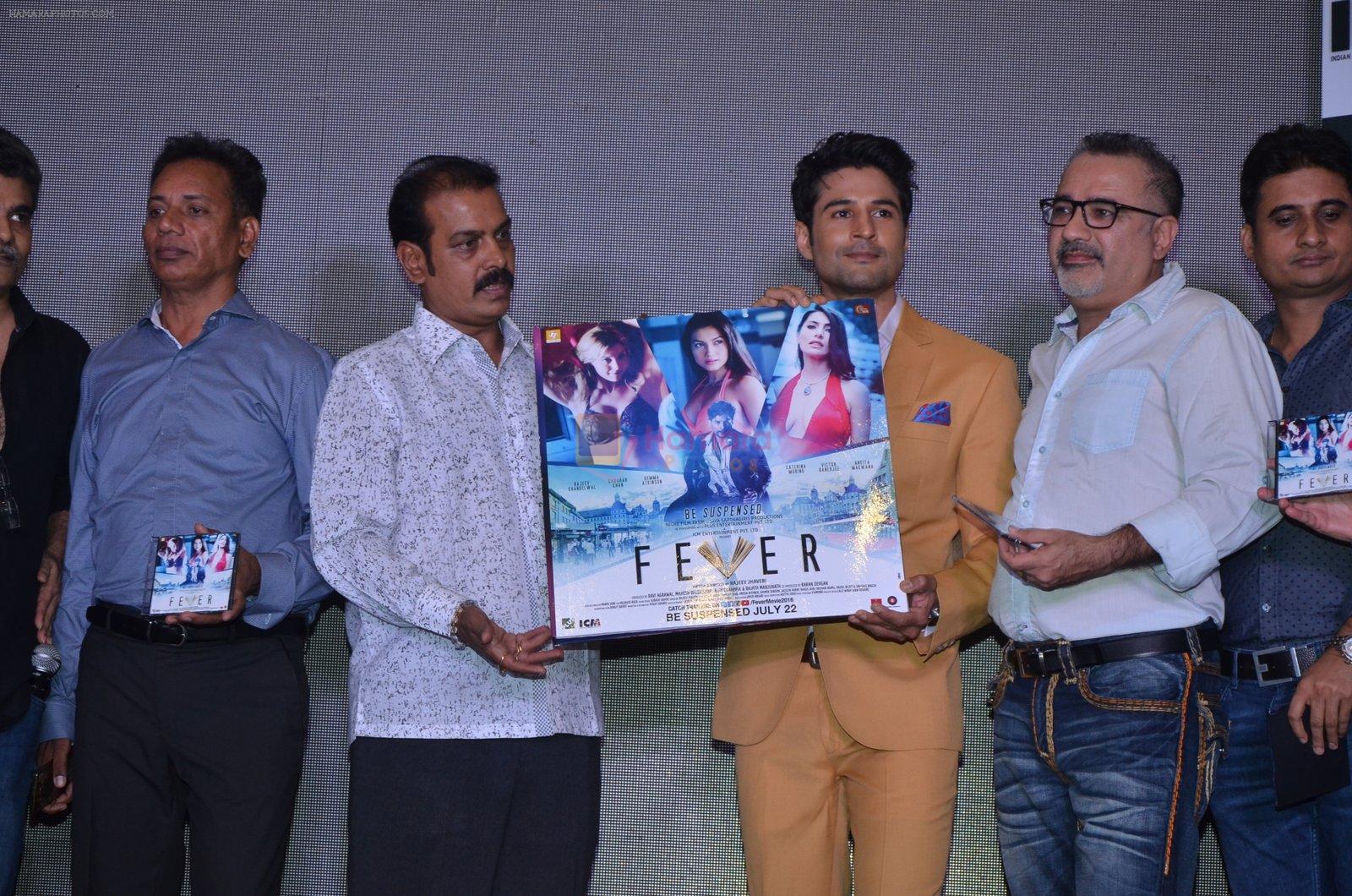 Bollywood filmmakers Ravi Agrawal, Ajay Chabbria, actor Rajeev Khaqndelwal, Rajath Manjunath, Rajeev Jhaveri during the music launch of the film Fever in Mumbai, India on June 24, 2016