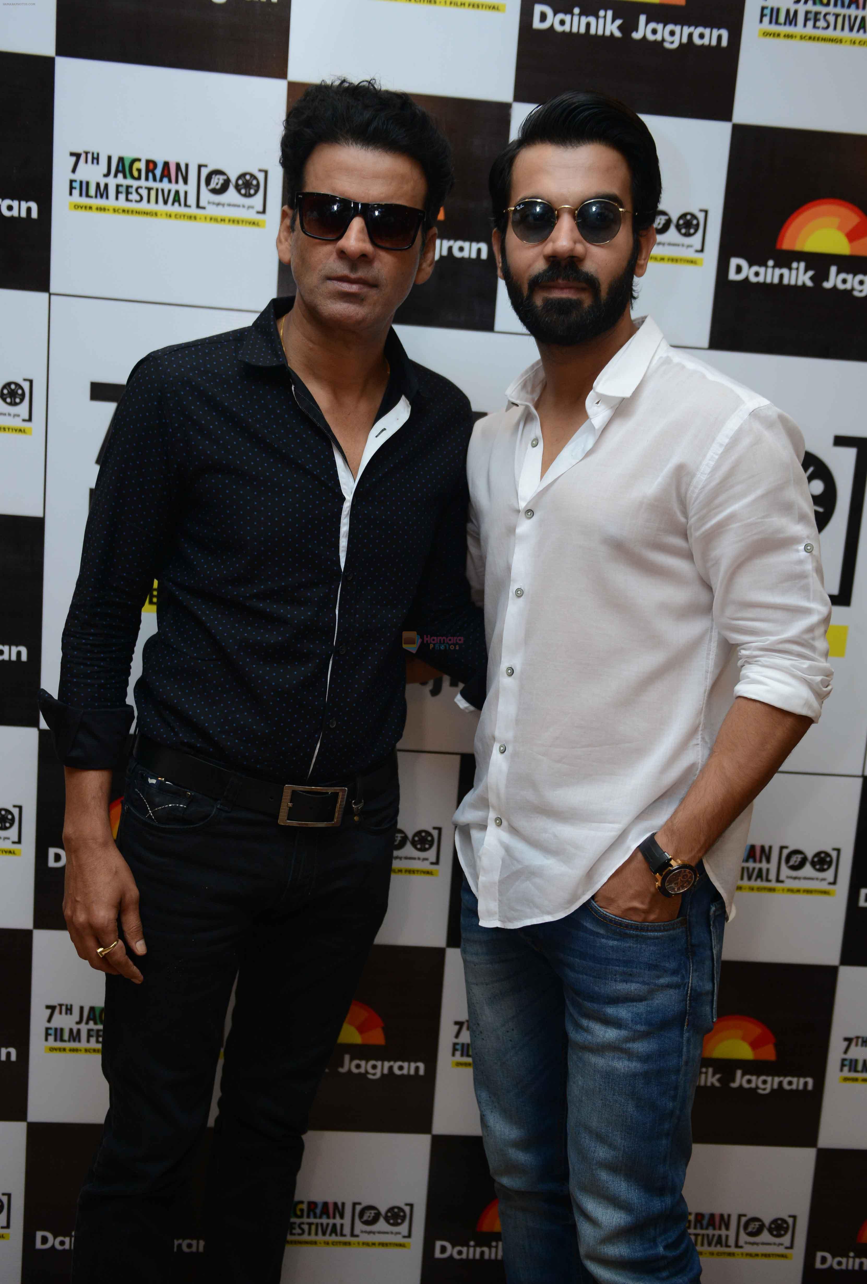 Manoj Bajpayee & Rajkummar Rao during the 7th Jagran Film Festival at Siri Fort Auditorium, New Delhi on 3rd July2016