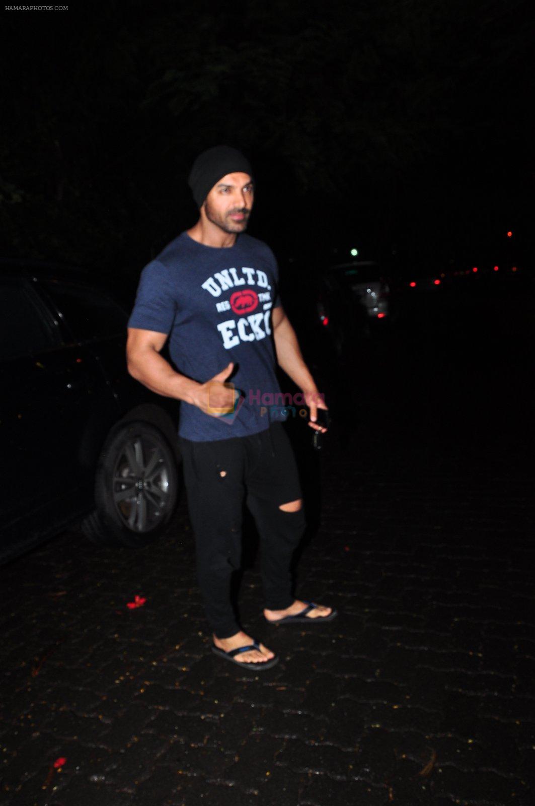 John Abraham snapped as he watches Dishoom in Juhu on 8th July 2016