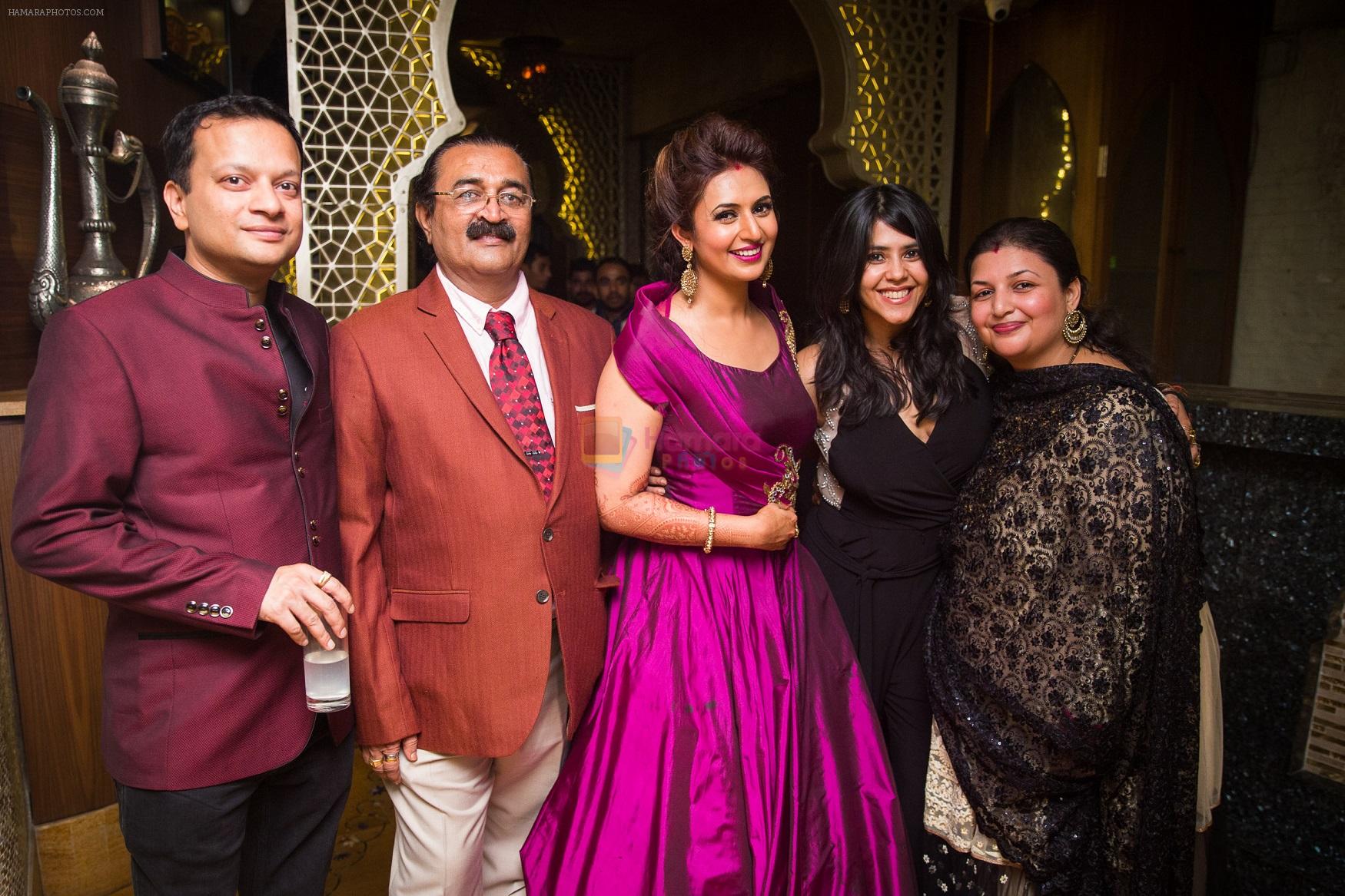 Ekta Kapoor and Divyanka's family at Divyanka-Vivek's Happily Ever After Party in Mumbai on 14th july 2016