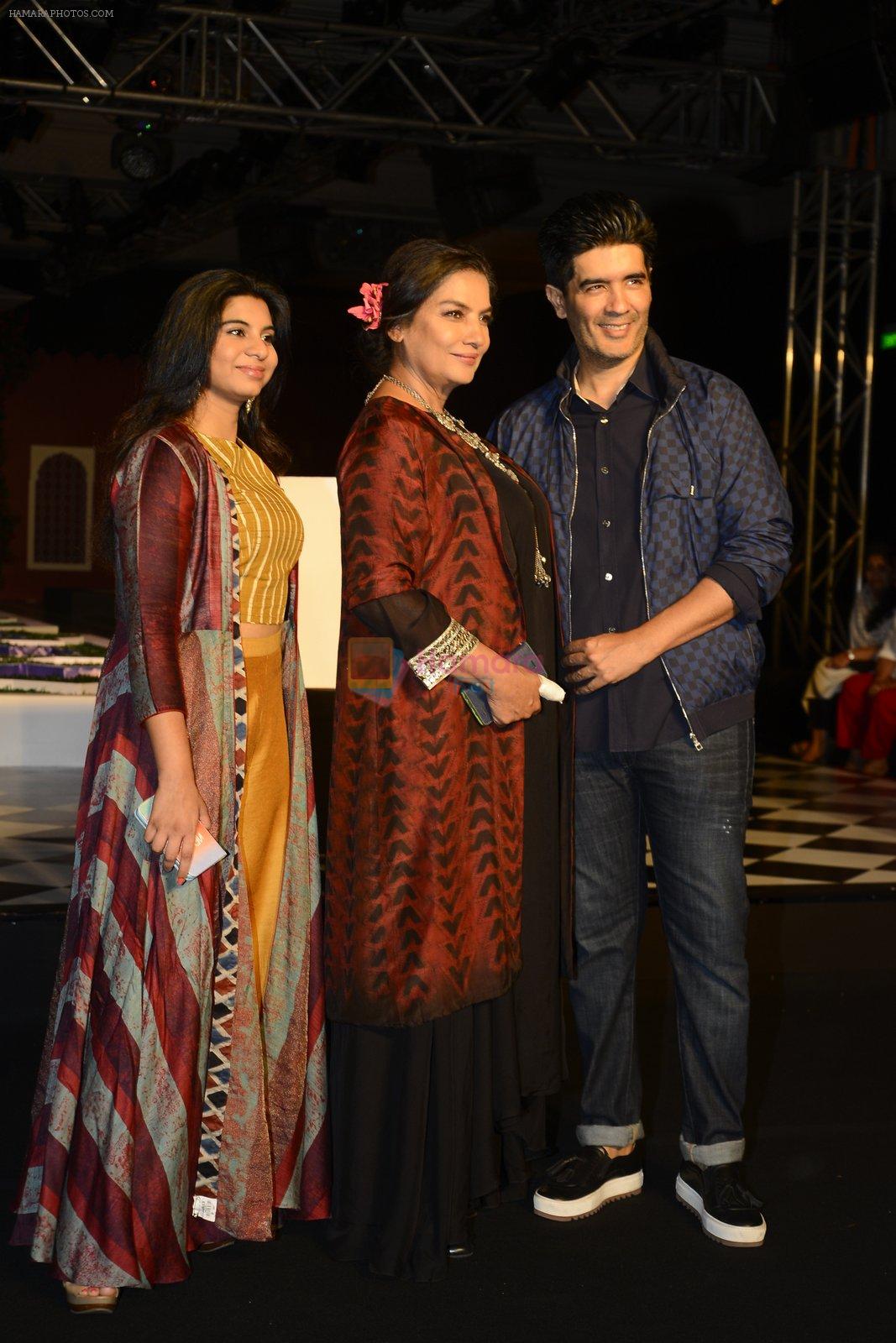 Shabana Azmi, Manish Malhotra walk the ramp for Anita Dongre show at the FDCI India Couture Week 2016 on 21st July 2016