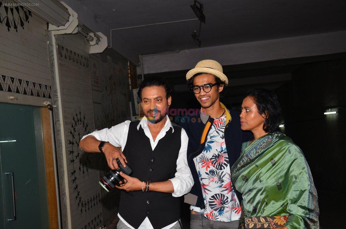 Irrfan Khan son Babil Khan and wife Sutapa Sikdar at the special screening of Madaari in Lightbox on 21st July 2016