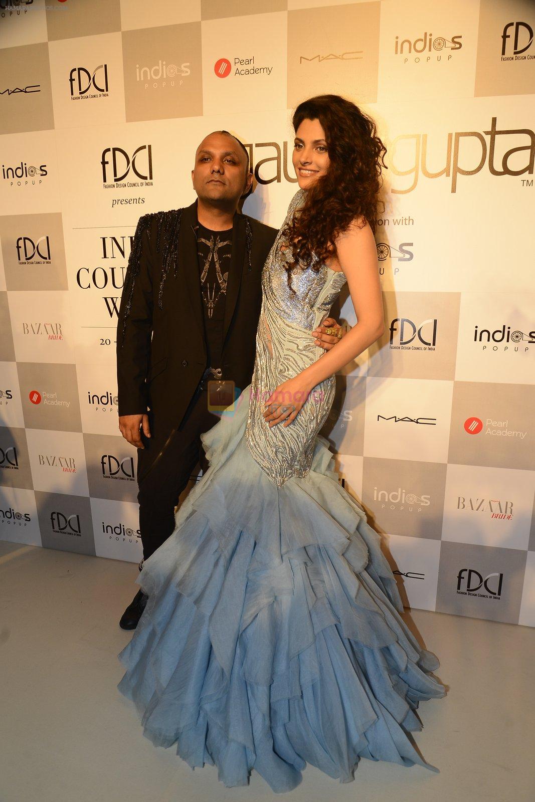 Gaurav Gupta, Saiyami Kher during showcase of Gaurav Gupta collection scape song at FDCI India Couture Week 2016 on 23 July 2016