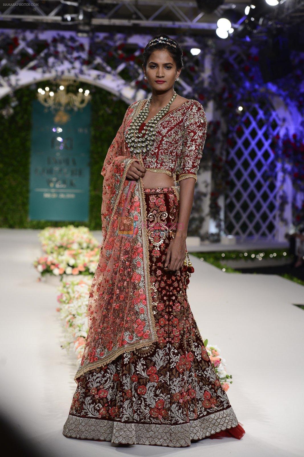 Model walks ramp during Varun Bahl show Vintage Garden at the India Couture Week 2016, in New Delhi, India on July 23, 2016