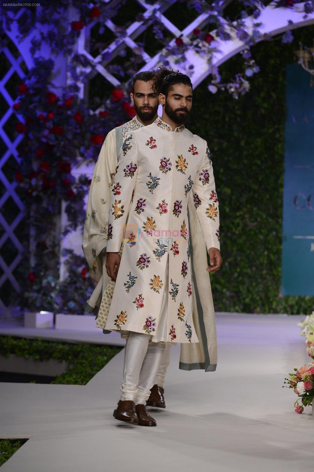 Model walks ramp during Varun Bahl show Vintage Garden at the India Couture Week 2016, in New Delhi, India on July 23, 2016