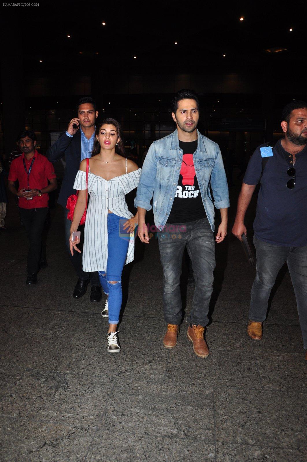 Jacqueline Fernandez, Varun Dhawan snapped at airport on 27th July 2016