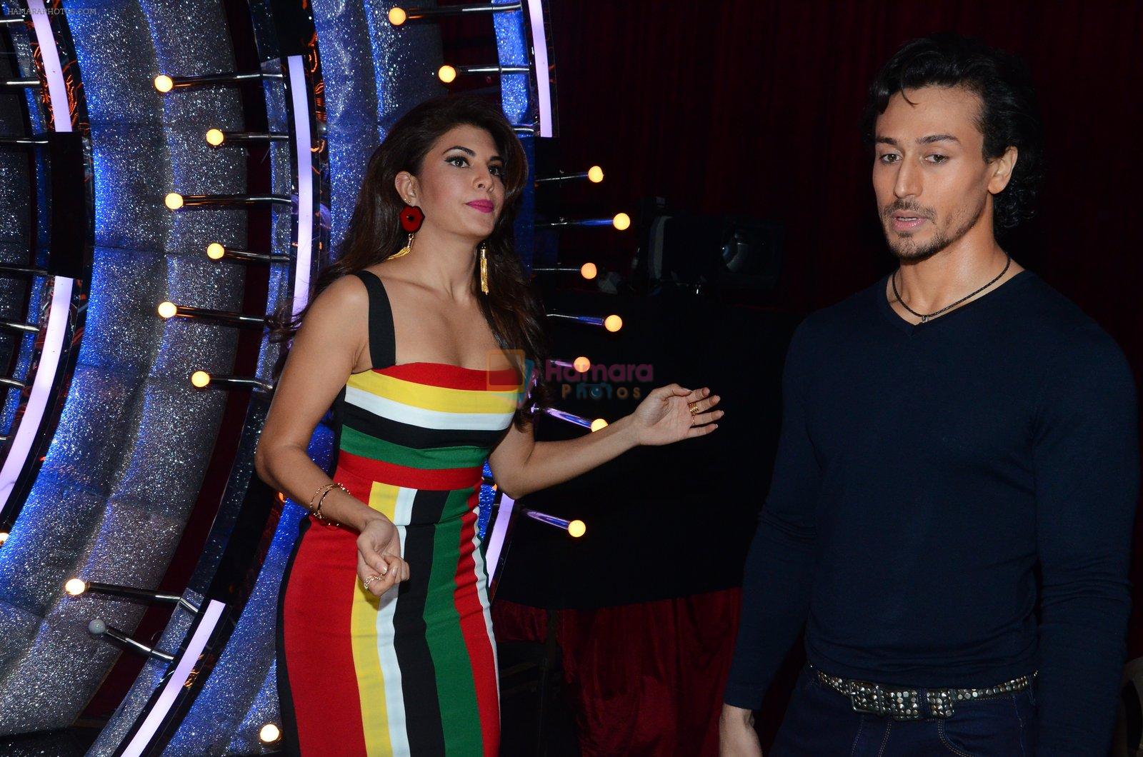 Tiger Shroff, Jacqueline during the promotion of film A Flying Jatt on the sets of reality dance show Jhalak Dikhhla Jaa season 9 in Mumbai, India on August 2 2016
