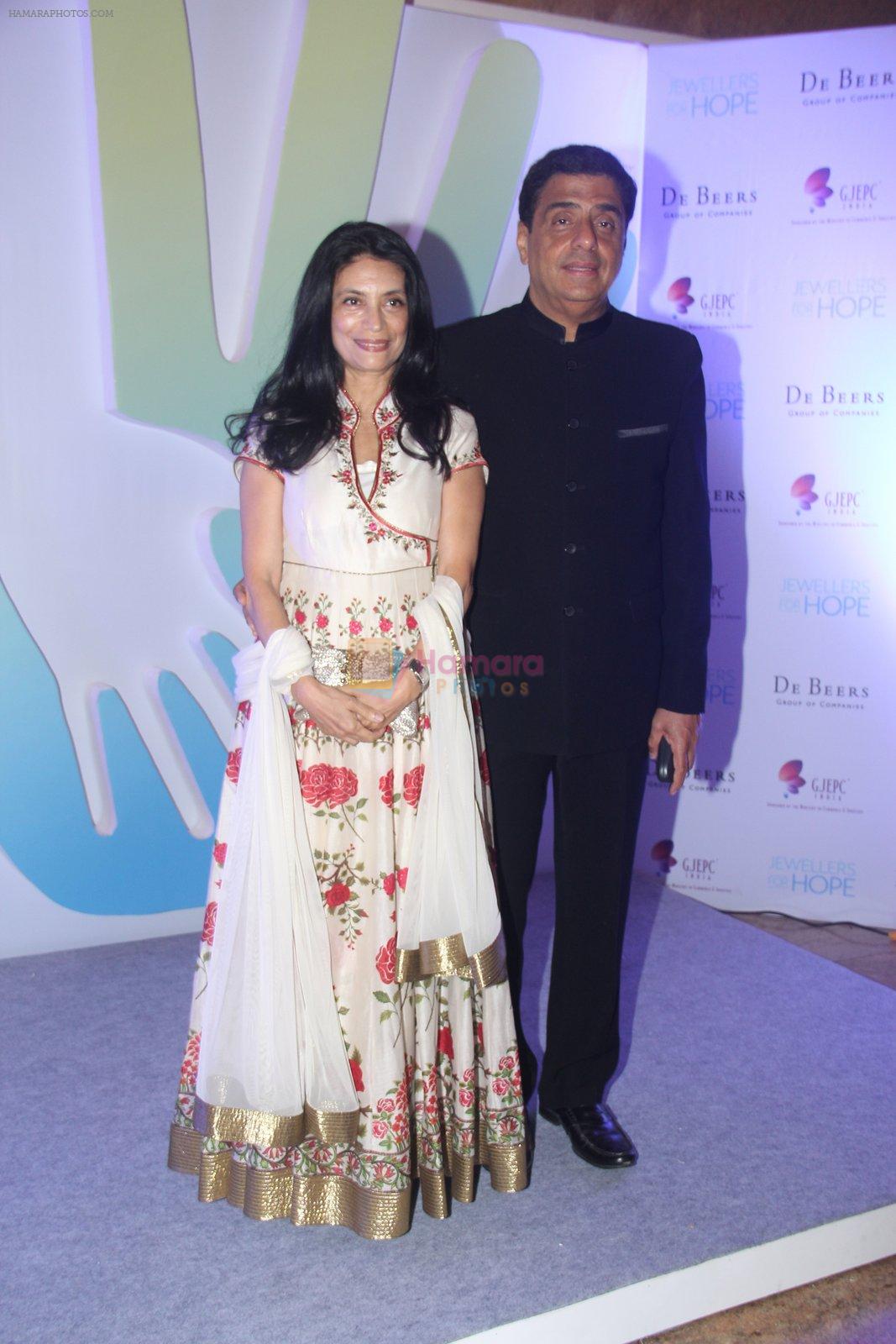 Ronnie Screwvala along with his wife Zarina Mehta during Jewellers for Hope Charity Dinner event in Mumbai, India on August 4, 2016