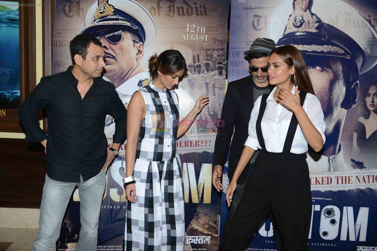 Akshay Kumar, Ileana D'Cruz, Esha Gupta, Tinu Suresh Desai at the Press Conference of Rustom in New Delhi on 8th Aug 2016