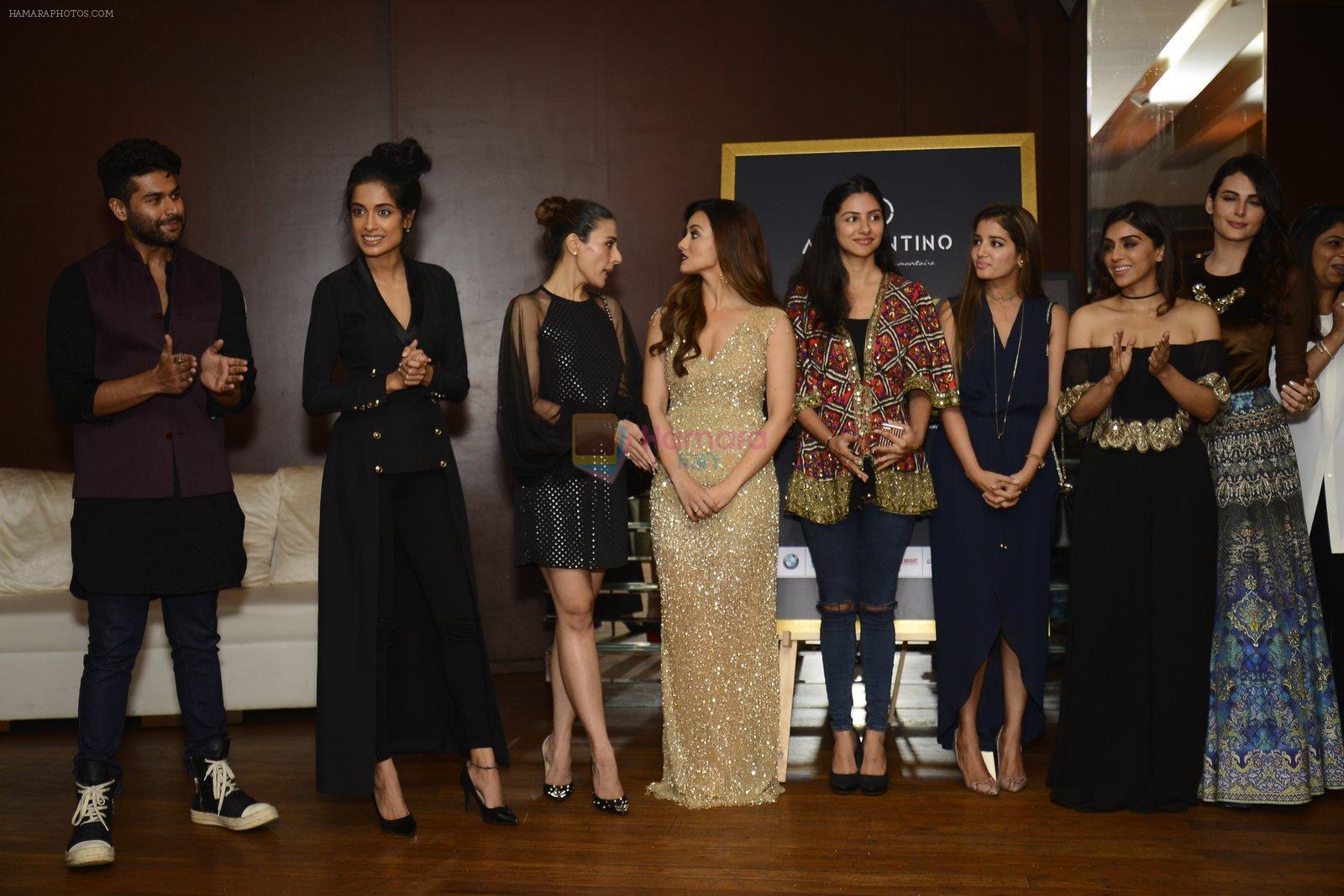 Sana Khan, Sarah Jane Dias, Mandana Karimi, Zoya Morani, Krishika Lulla at Joya exhibition announcement in Mumbai on 8th Aug 2016