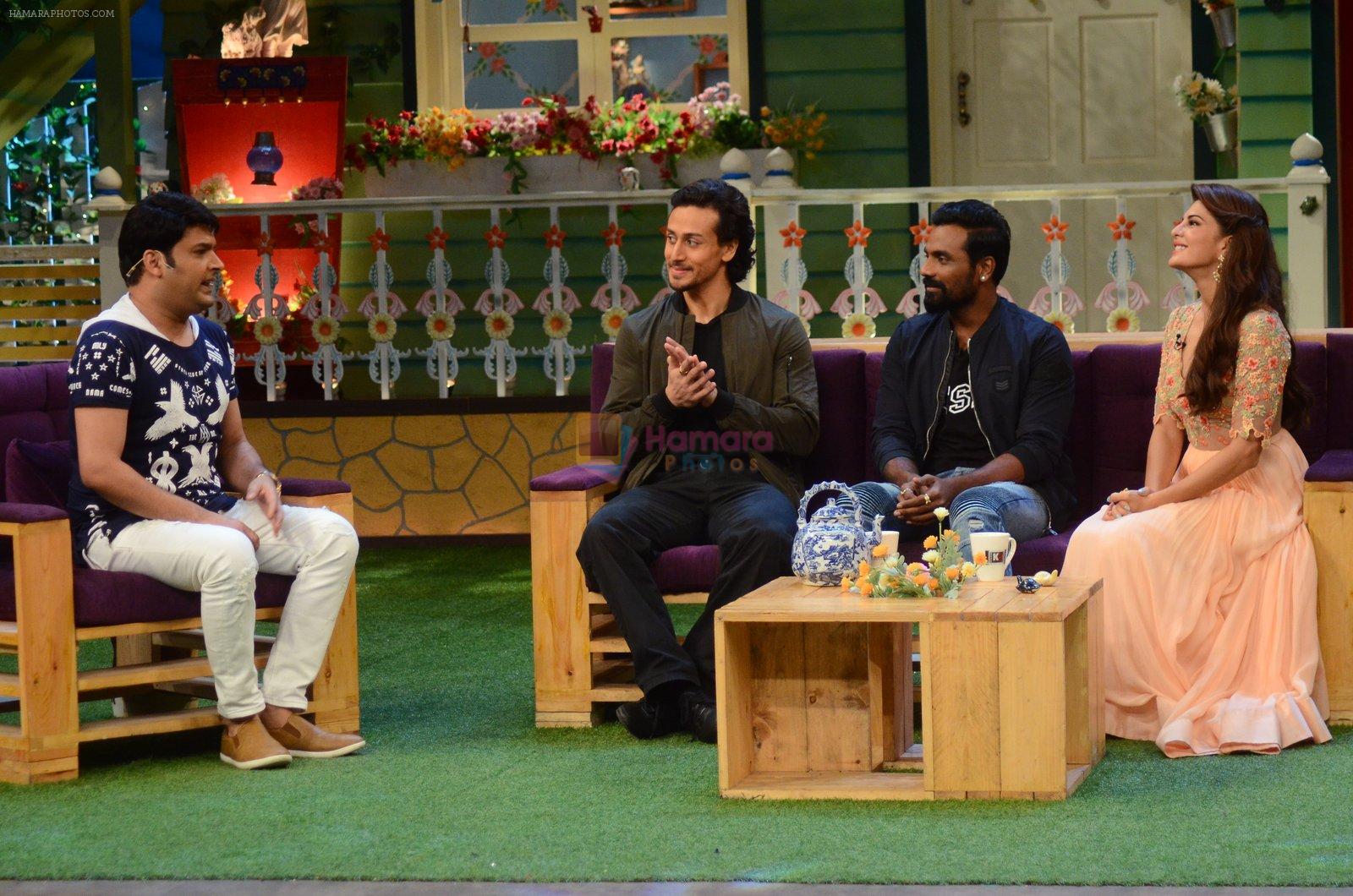Tiger Shroff, Jacqueline Fernandez, Remo D Souza promote The Flying Jatt on the sets of The Kapil Sharma Show on 8th Aug 2016