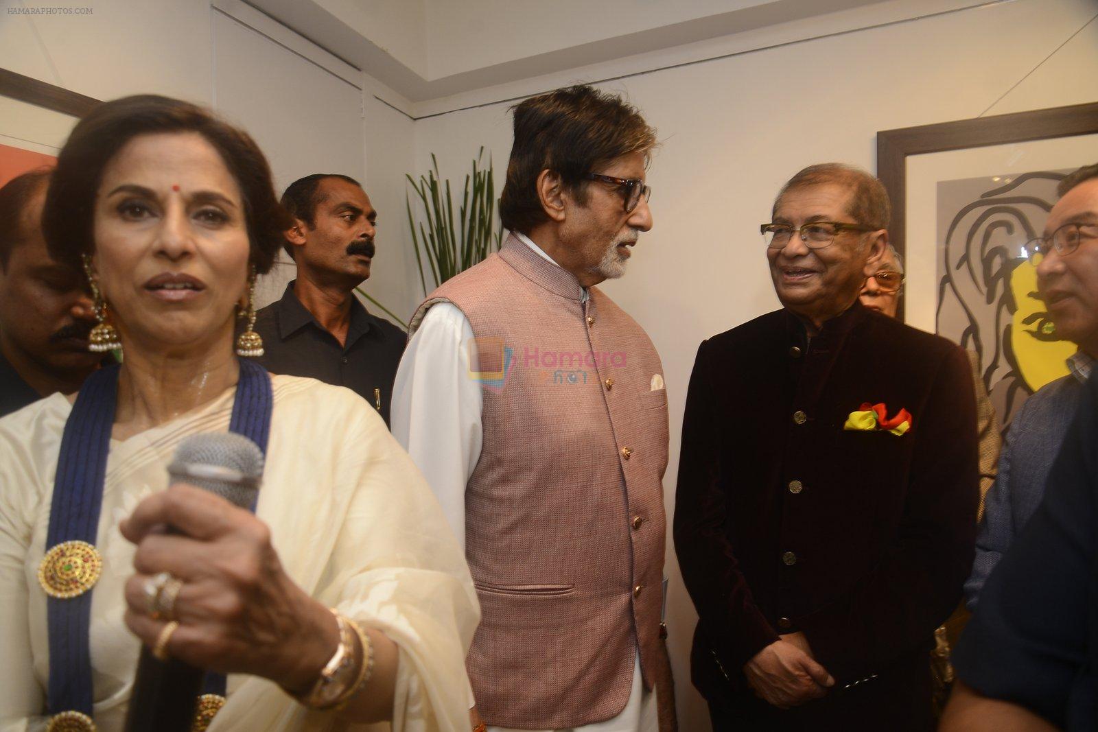 Amitabh Bachchan, Shobha De at Dilip De's art event on 16th Aug 2016