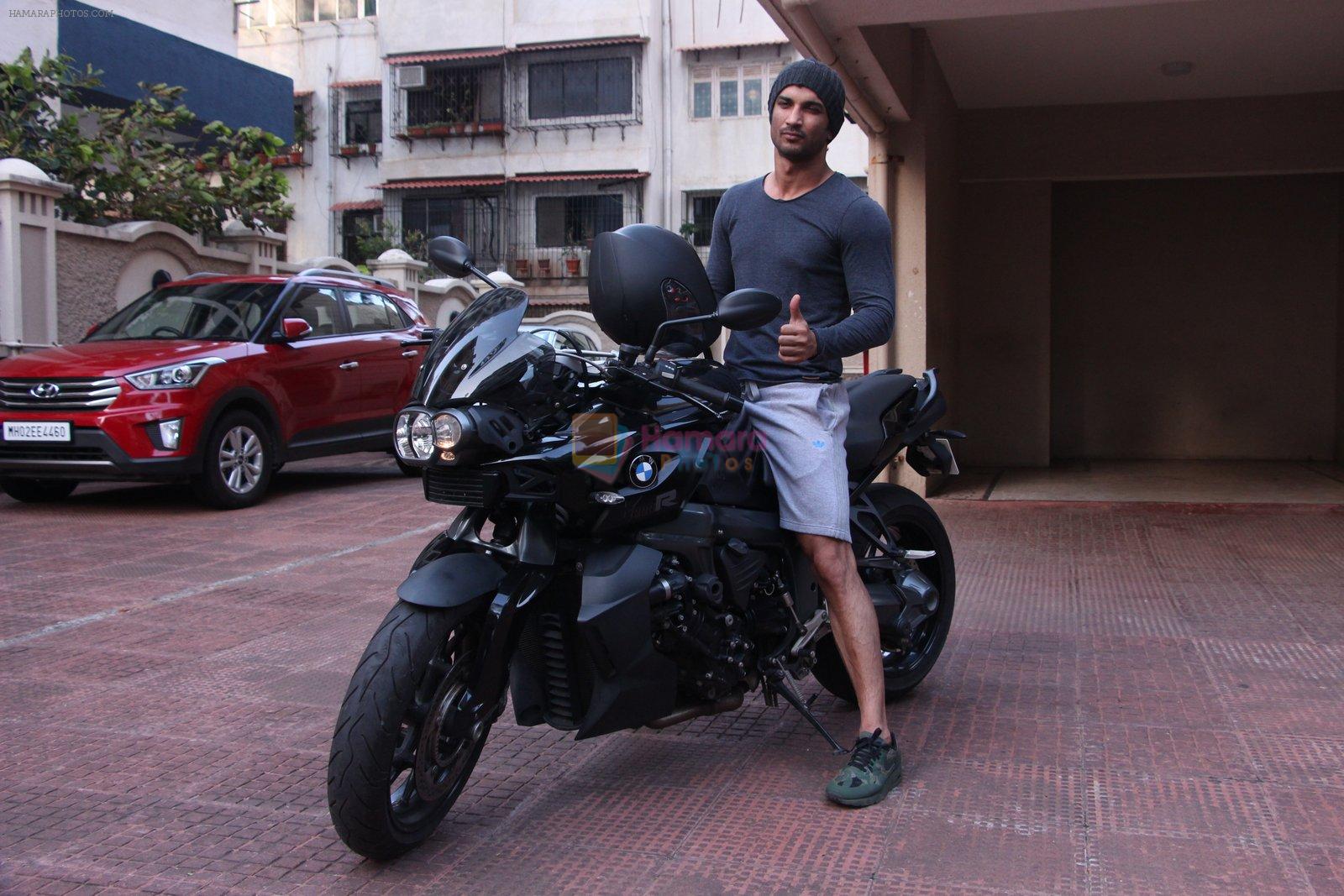 Sushant Singh Rajput snapped on his BMW bike on 21st Aug 2016