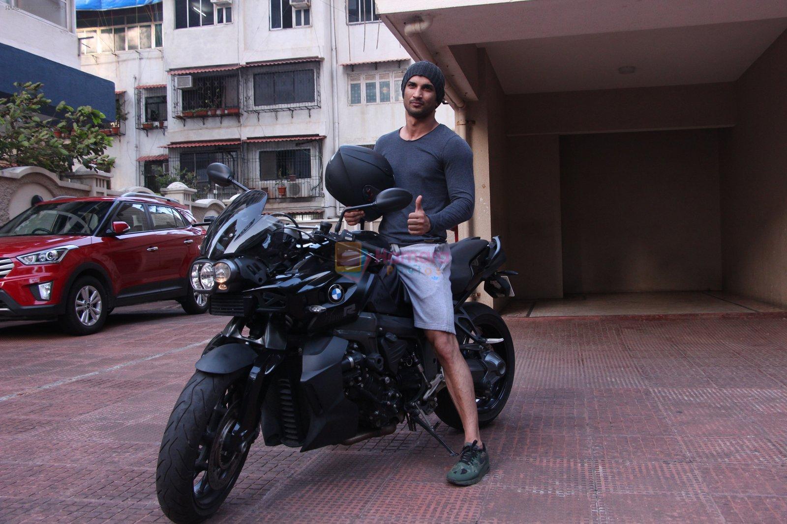 Sushant Singh Rajput snapped on his BMW bike on 21st Aug 2016