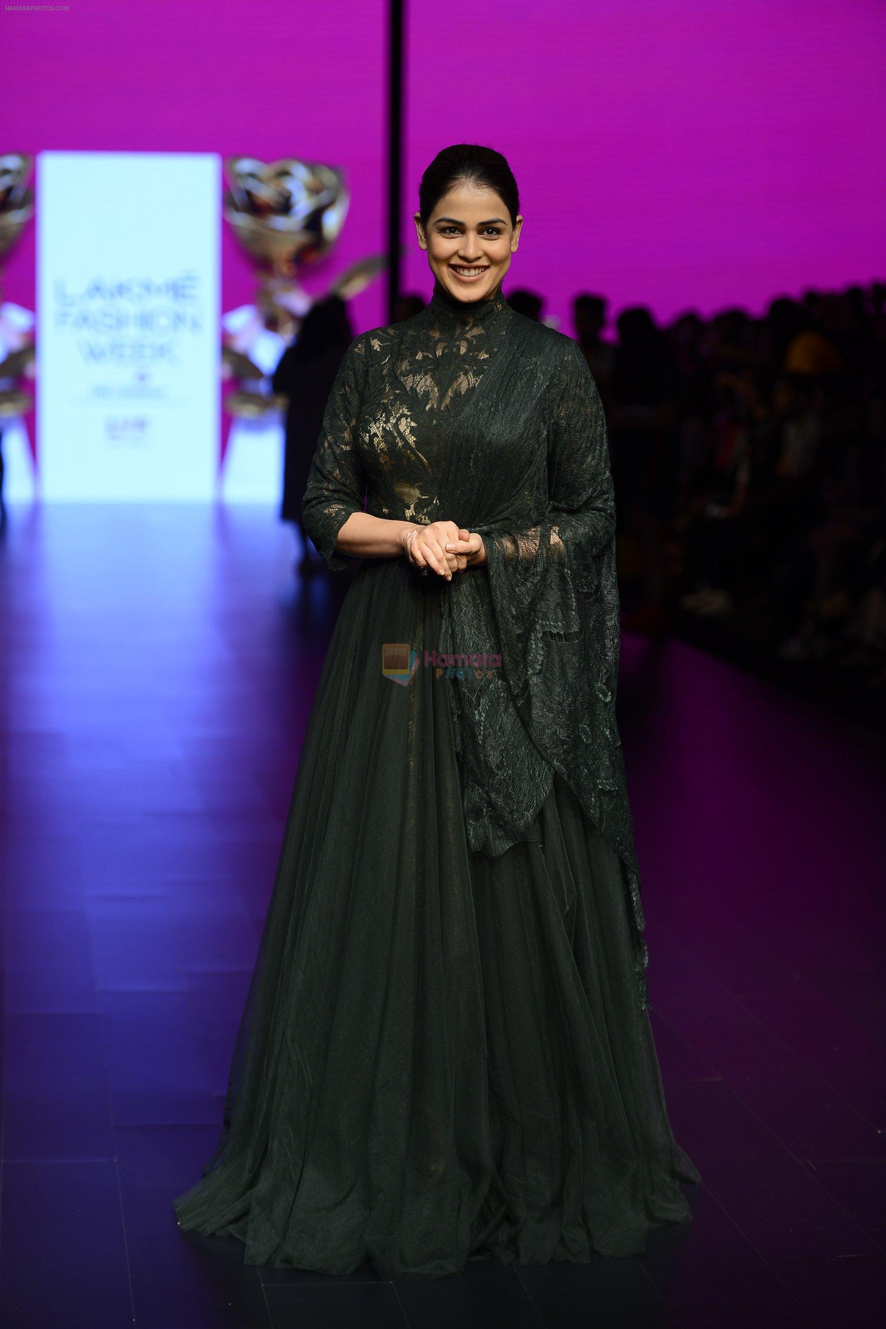Genelia D Souza walk the ramp for Shantanu and Nikhil Show at Lakme Fashion Week 2016 on 27th Aug 2016