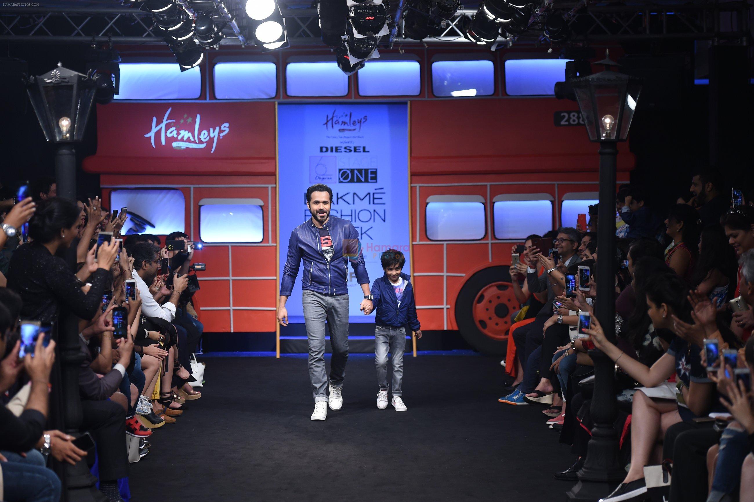 Emraan Hashmi walk the ramp for The Hamleys Show styled by Diesel Show at Lakme Fashion Week 2016 on 28th Aug 2016