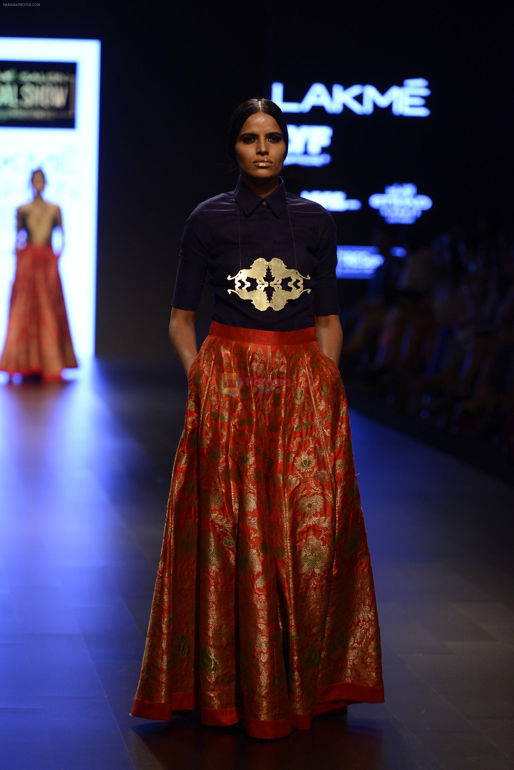 Model walk the ramp for Payal Khandwala Show at Lakme Fashion Week 2016 on 28th Aug 2016