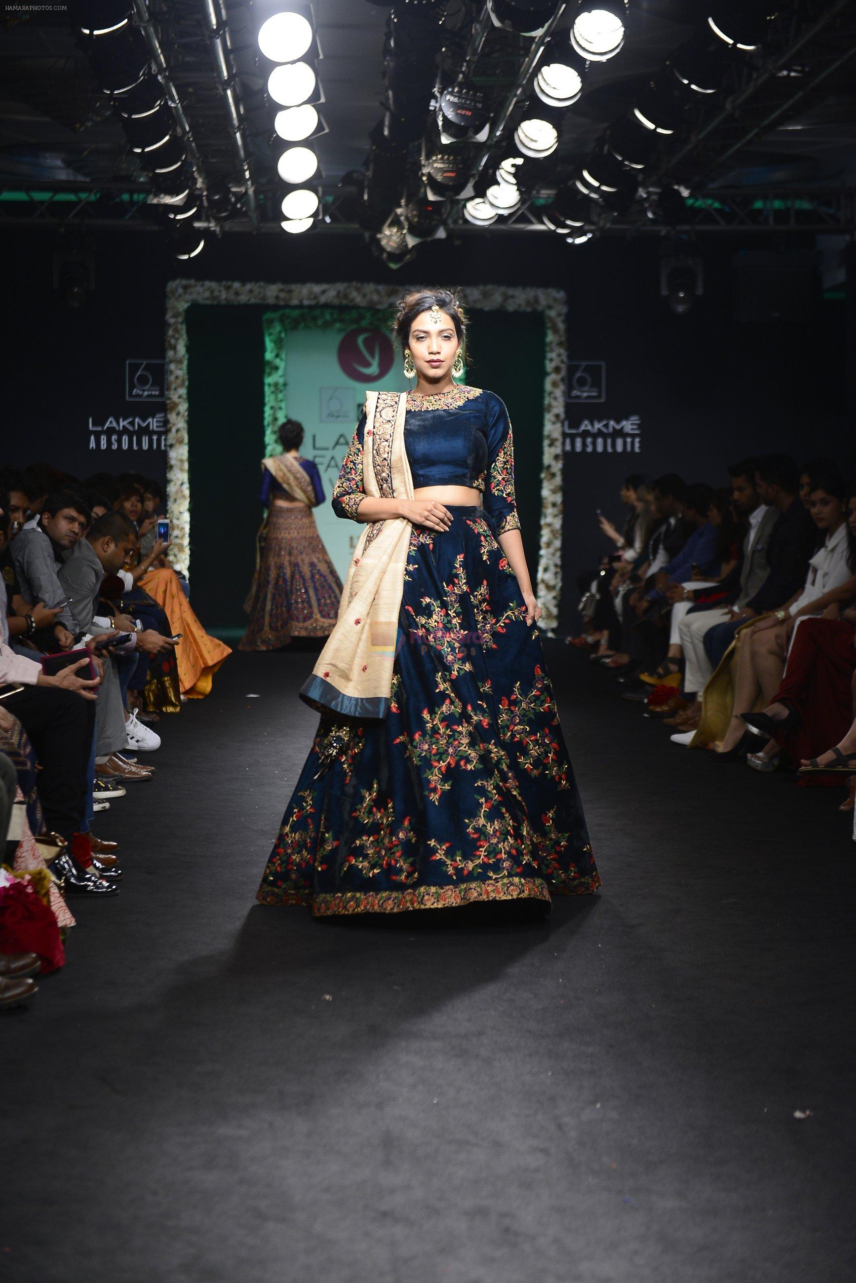 Model walk the ramp for Saroj Jalan Show at Lakme Fashion Week 2016 on 28th Aug 2016