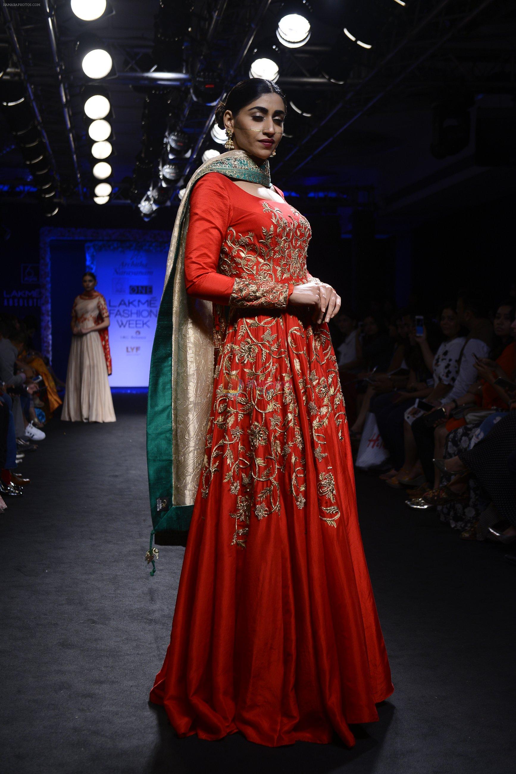 Model walk the ramp for Architha Narayanam Show at Lakme Fashion Week 2016 on 28th Aug 2016