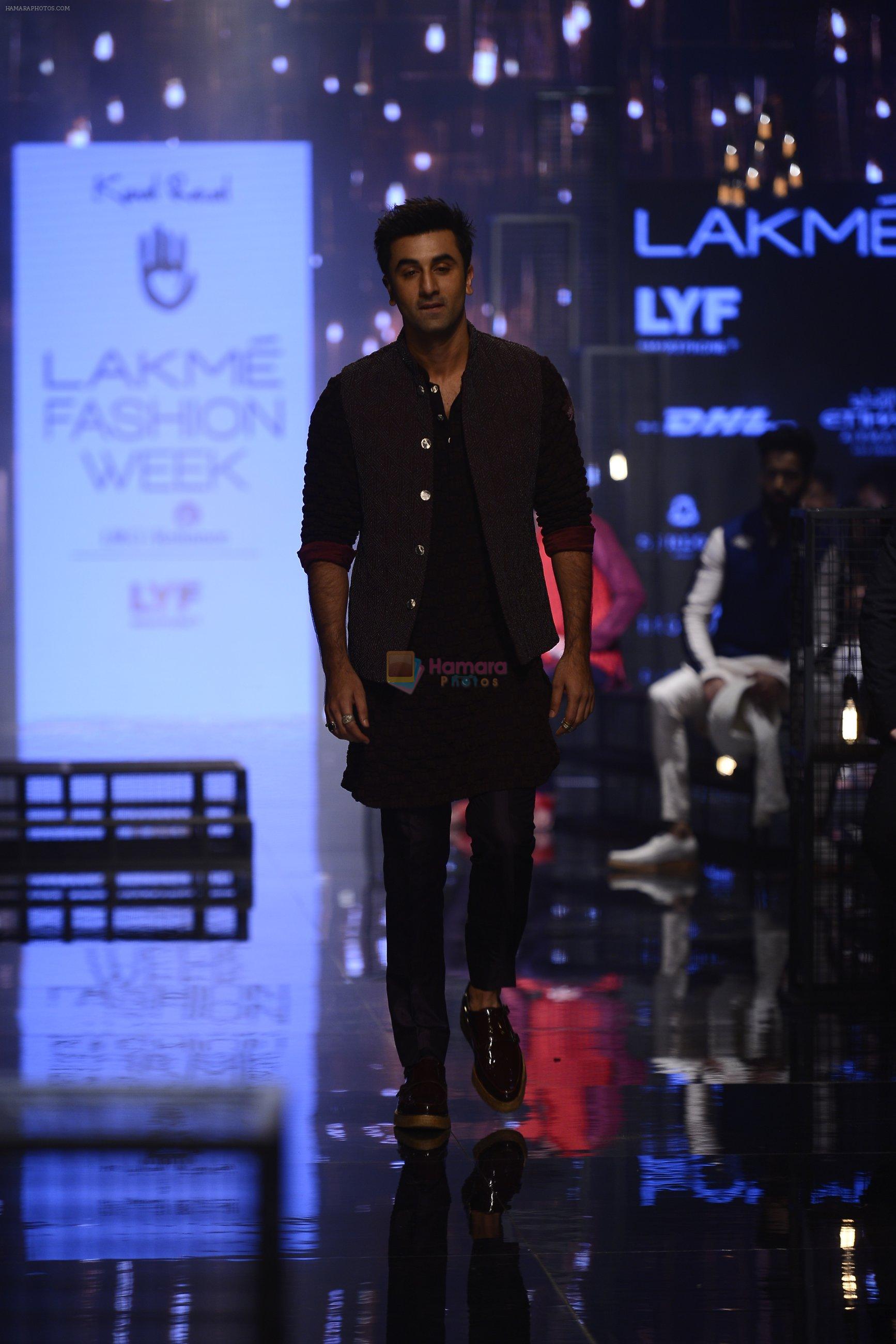 Ranbir Kapoor walk the ramp for Kunal Rawal Show at Lakme Fashion Week 2016 on 28th Aug 2016