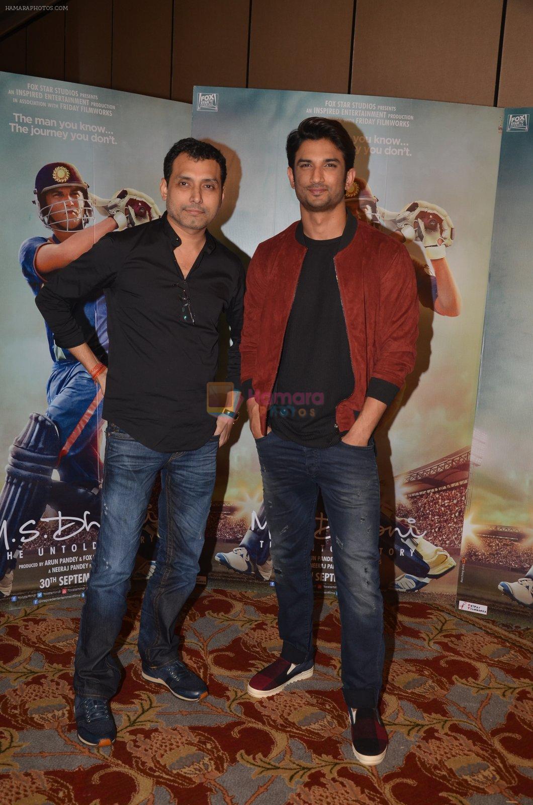 Sushant Singh  Rajput, Neeraj Pandey snapped at the promotion of M S Dhoni movie on 12th Sept 2016