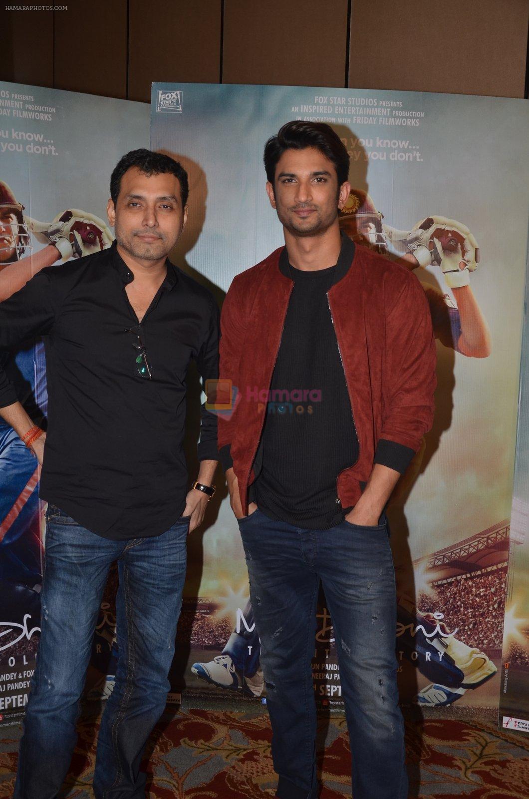 Sushant Singh  Rajput, Neeraj Pandey snapped at the promotion of M S Dhoni movie on 12th Sept 2016