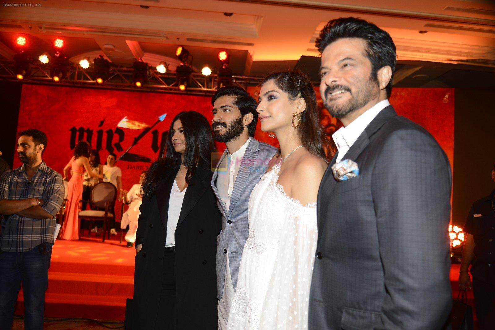 Rhea Kapoor, Sonam Kapoor, Harshvardhan Kapoor,Anil kapoor at the Audio release of Mirzya on 13th Sept 2016