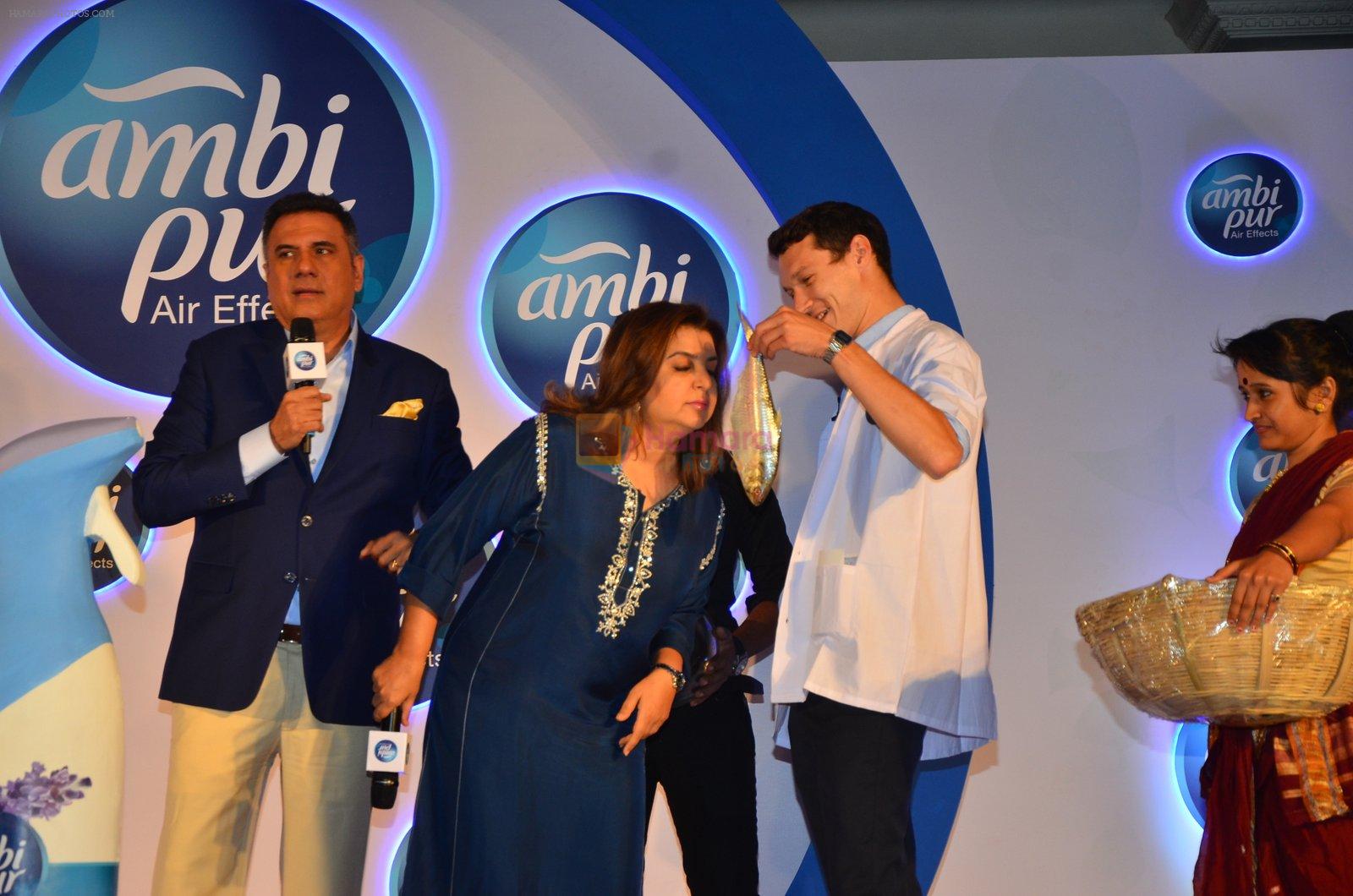 Boman Irani and Farah Khan during a promotional event by Ambi Pur in Mumbai on 13th Sept 2016