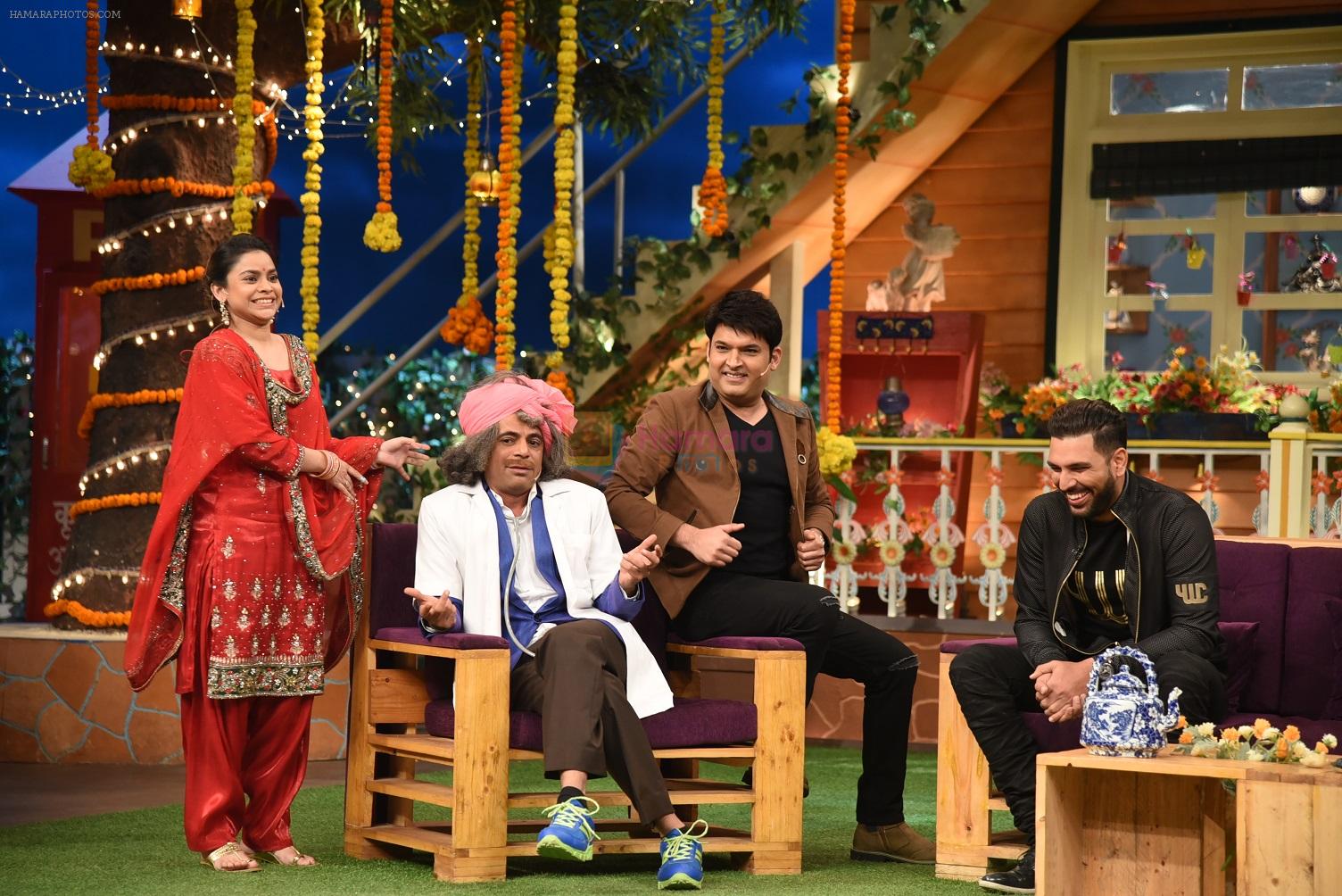 Yuvraj Singh on th sets of The Kapil Sharma Show on 18th Sept 2016