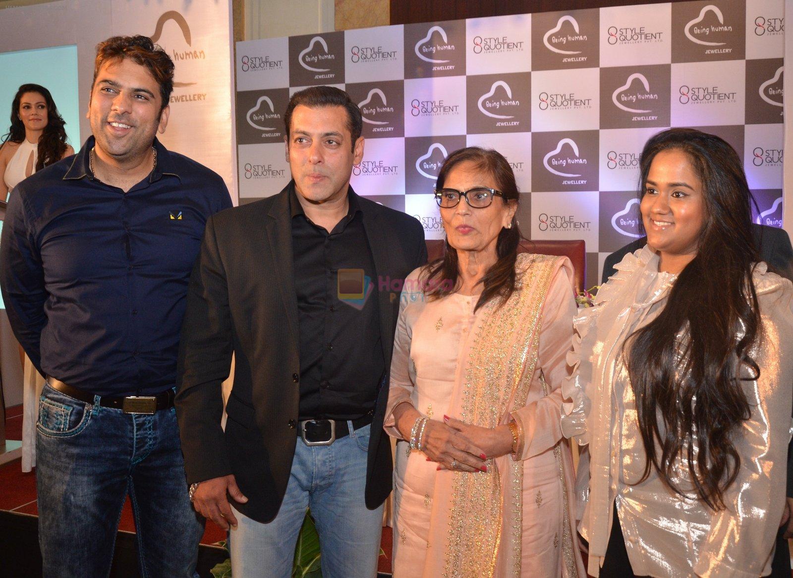 Salman Khan, Salma Khan, Arpita Khan at Being Human jewellery launch on 30th Sept 2016