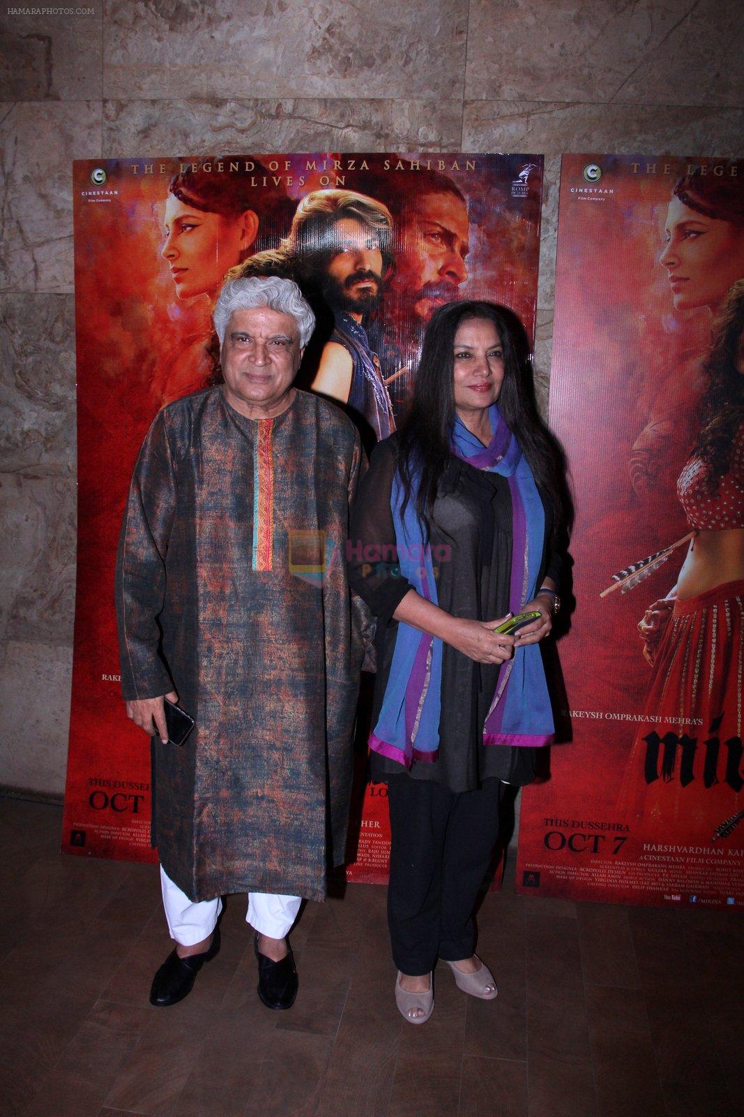 Shabana Azmi,Javed Akhtar at the screening of Mirzya on 1st Oct 2016