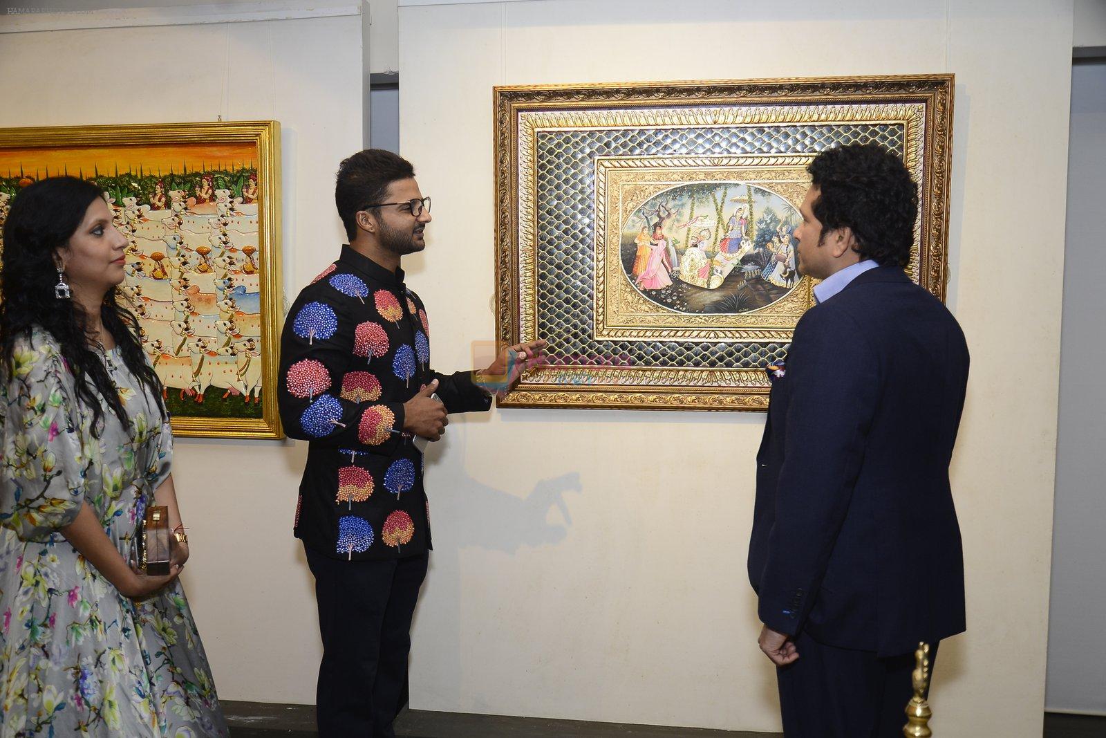 Sachin Tendulkar inaugurates Suvigya Sharma's exhibtion on 3rd Oct 2016