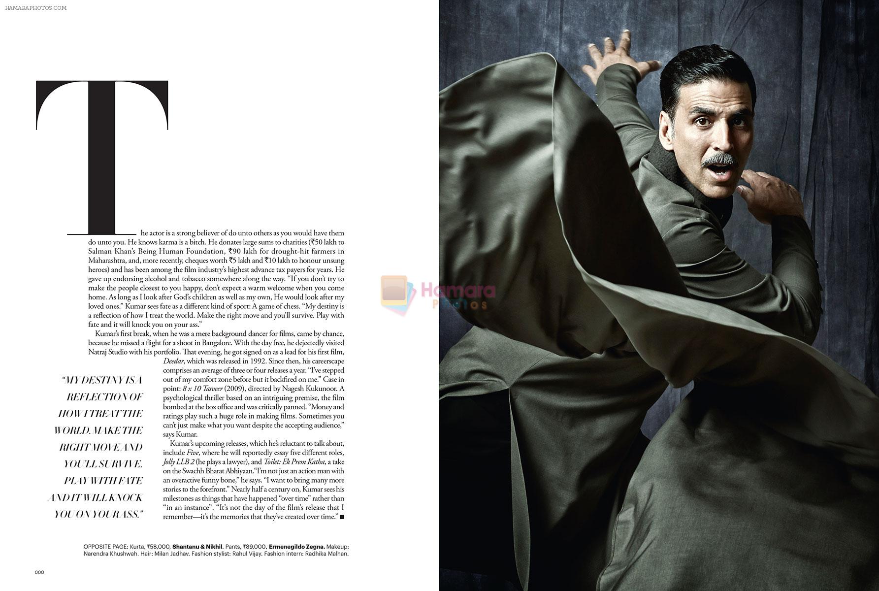 Akshay Kumar graces the October cover of Harper's BAZAAR India
