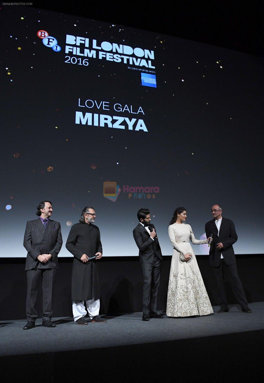 Harshvardhan Kapoor, Saiyami Kher, Rakesh Mehra at Mirzya premiere in BFI London Film festival on 10th Oct 2016