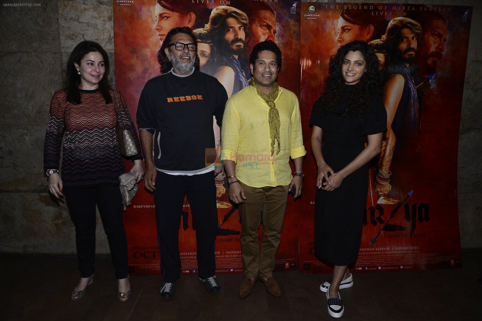 Sachin Tendulkar, Rakesh Mehra, Saiyami Kher at Mirzya screening on 11th Oct 2016